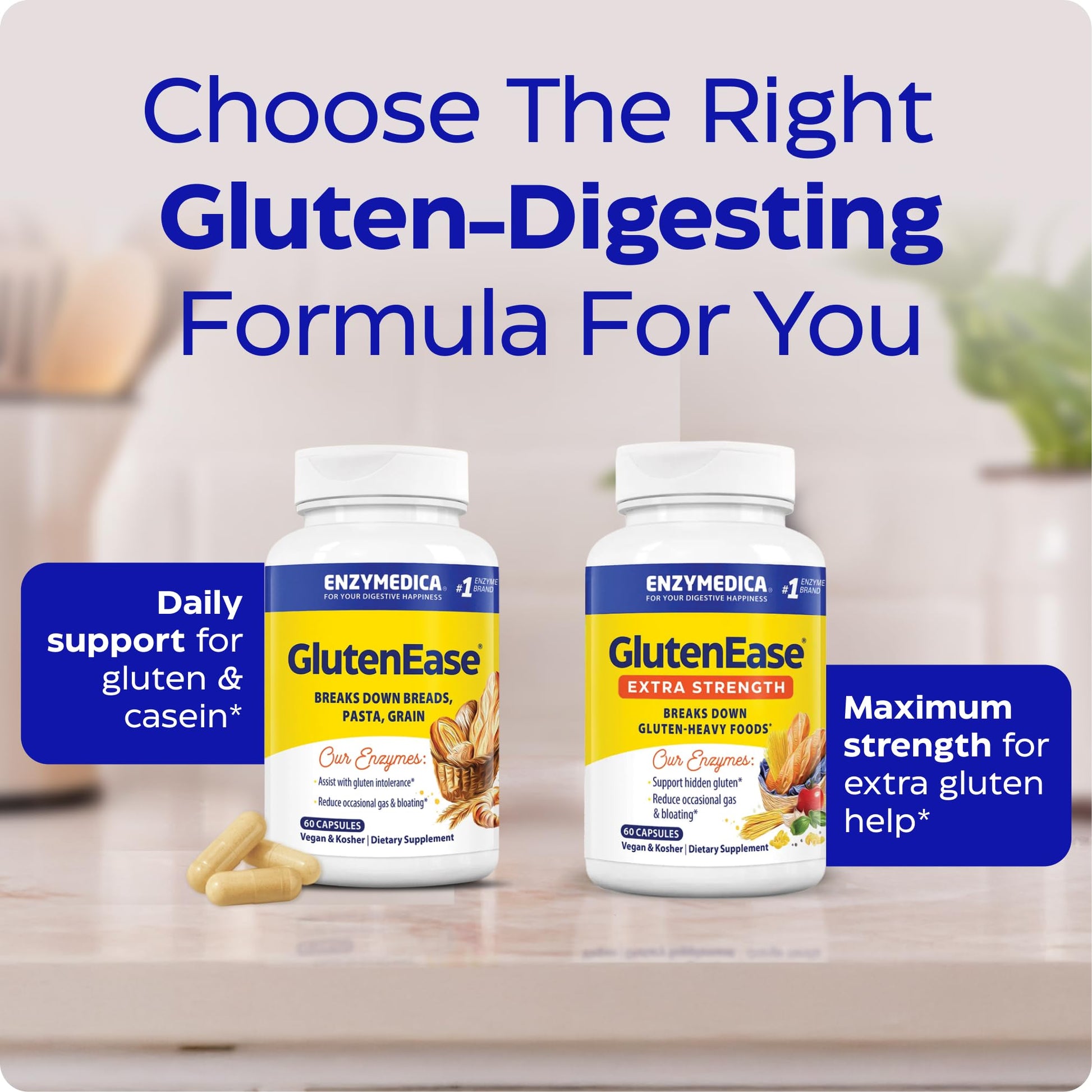 Enzymedica - GlutenEase Extra Strength, Complete Gluten & Casein Formula with Digestive Enzymes + DPP-IV, 30 Capsules Enzymedica buy supplements canada