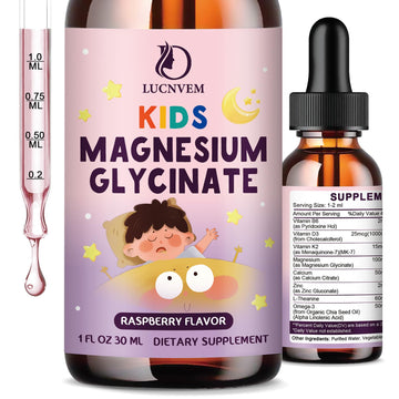 Kids Magnesium Glycinate Sleep Liquid Drops – Sleep & Calm Support with L-Theanine – Melatonin-Free, Sugar-Free Vegan Raspberry Supplement – 2 Bottles, 30ml Each LUCNVEM buy supplements canada
