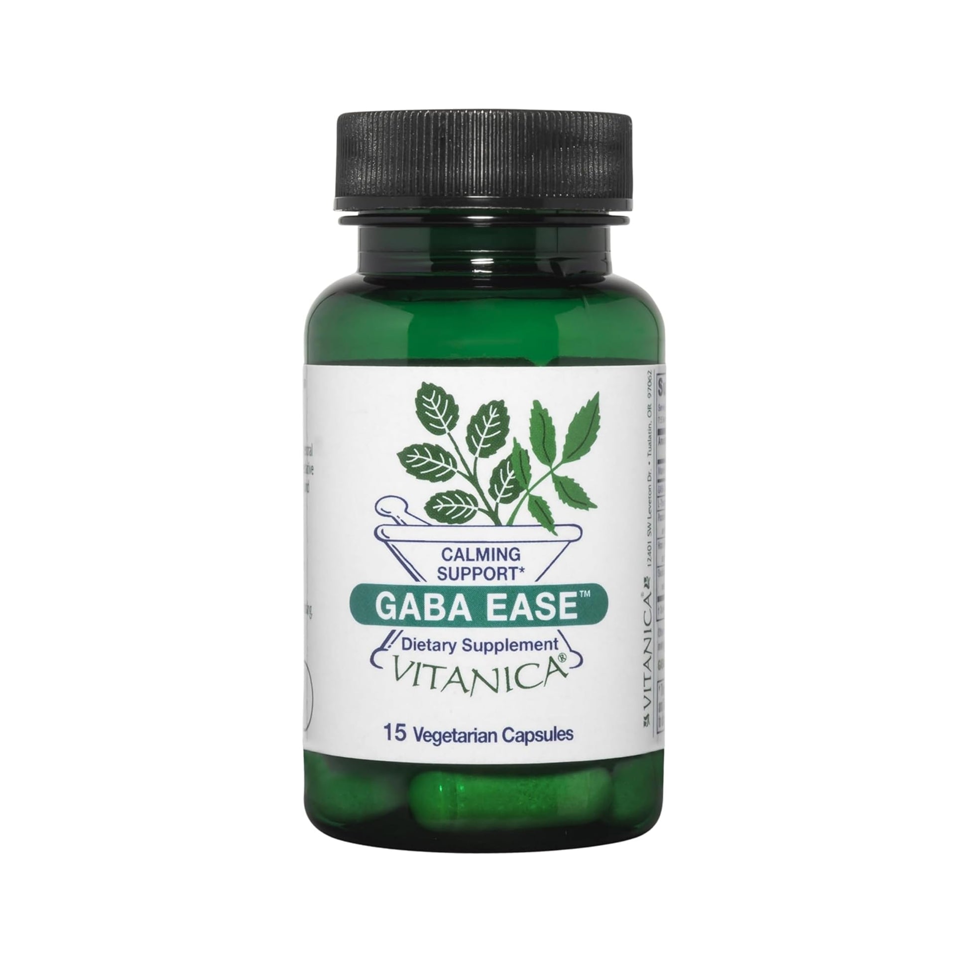 Vitanica GABA Ease - Relaxation Support Supplement with L-Theanine, GABA, & Vitamin B6 - Nervous System Support with Skullcap- Calm Support with Hops & Passion Flower - Vegan, Travel Size -15 Capsules Vitanica buy supplements canada