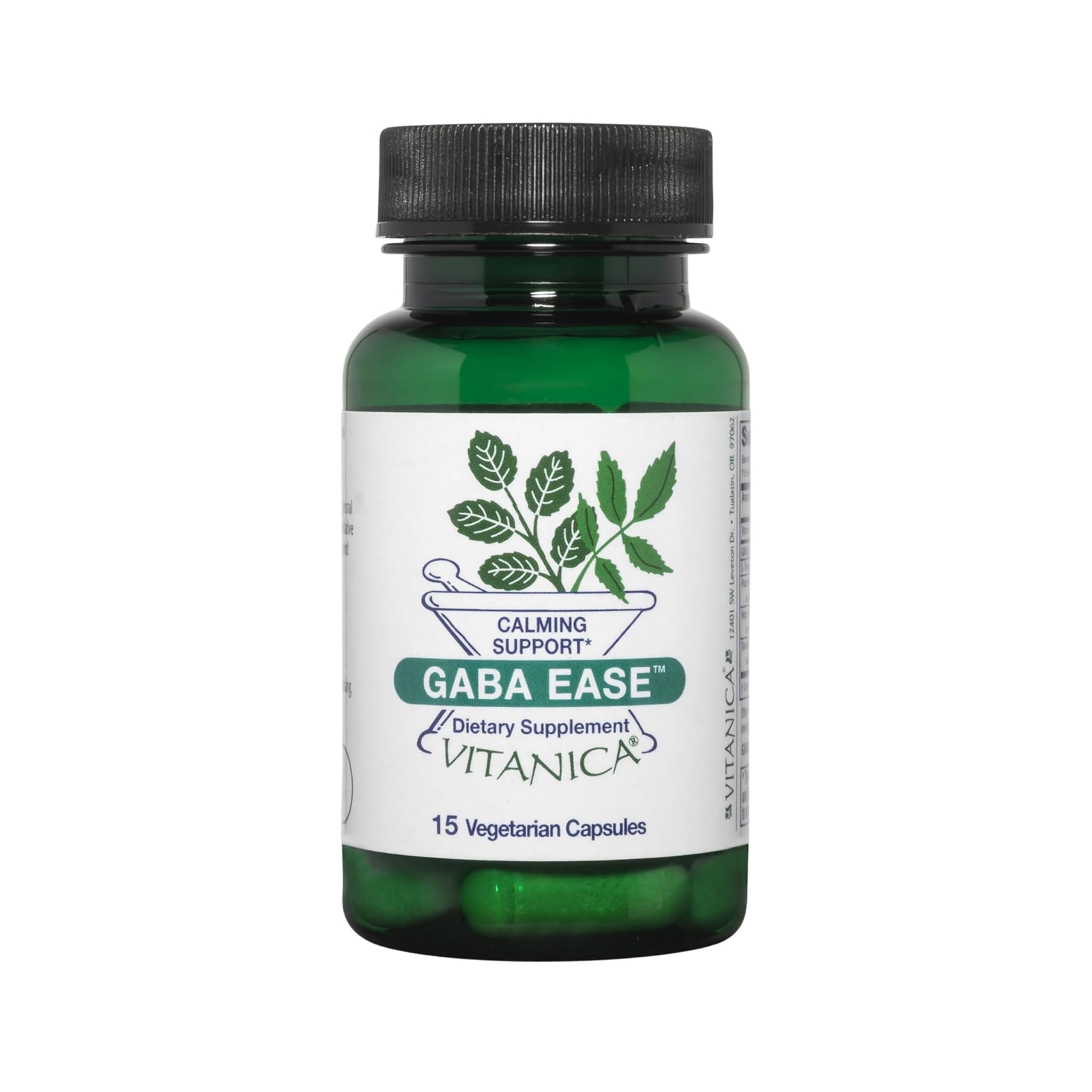 Vitanica GABA Ease - Relaxation Support Supplement with L-Theanine, GABA, & Vitamin B6 - Nervous System Support with Skullcap- Calm Support with Hops & Passion Flower - Vegan, Travel Size -15 Capsules Vitanica buy supplements canada