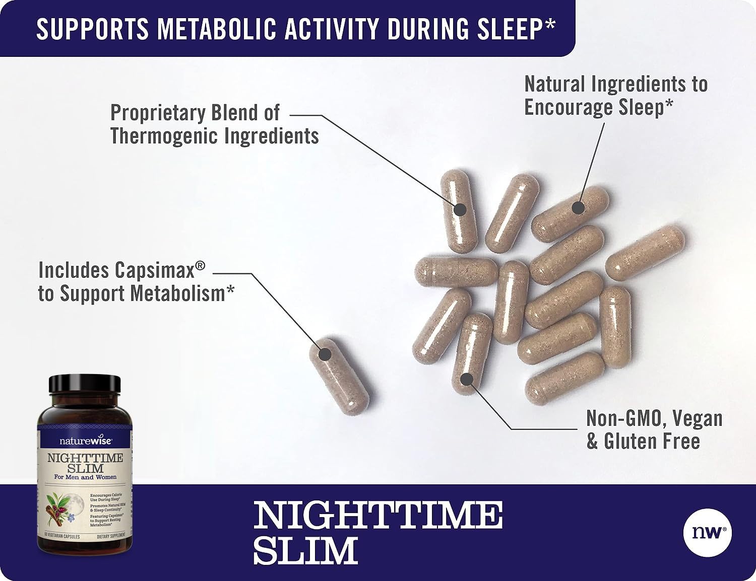 NatureWise Nighttime Slim with Capsimax - Natural Thermogenic Green Coffee Bean & Forskolin NatureWise buy supplements canada