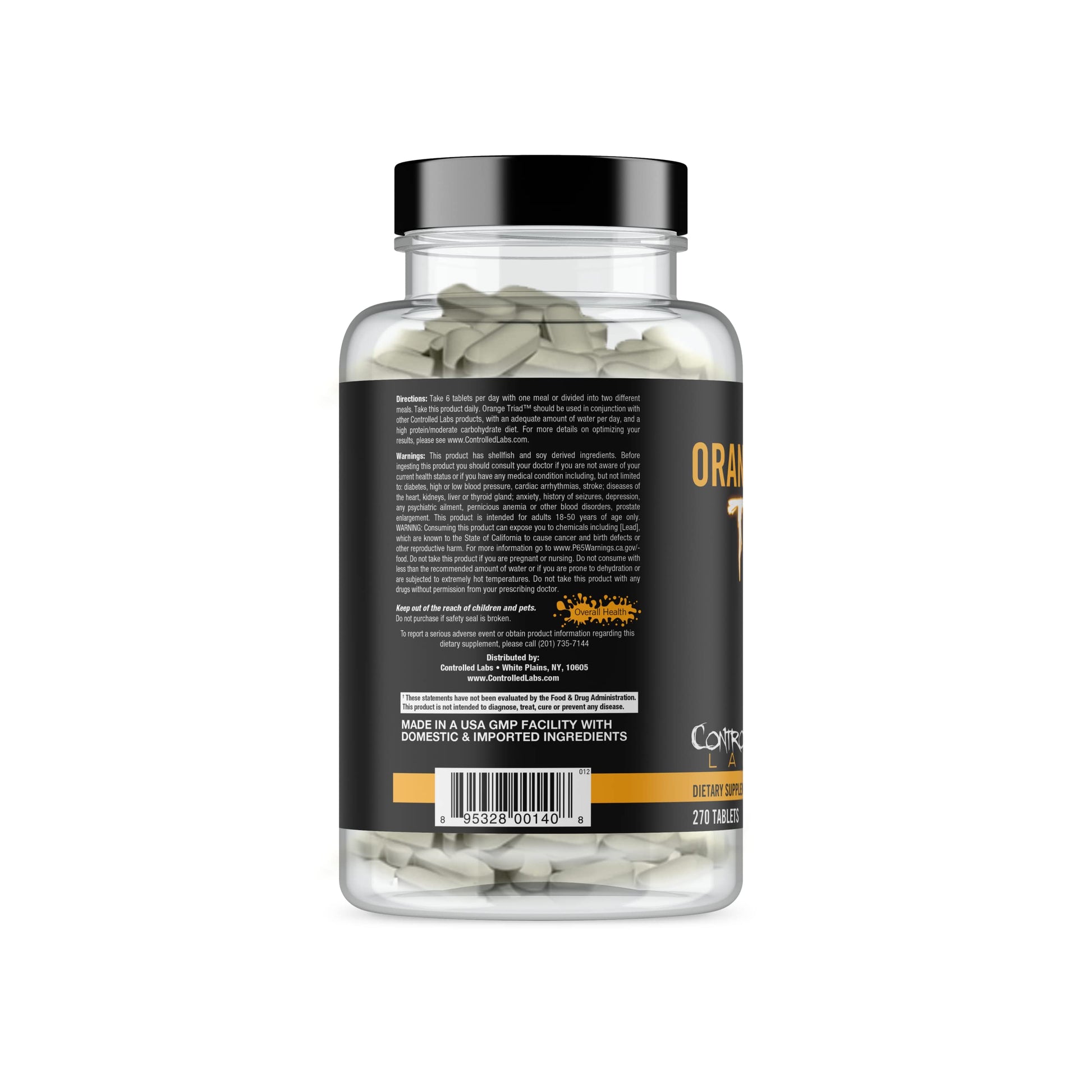 CONTROLLED LABS Orange Triad Daily Multivitamin, Iron Free Sports Supplement for Workout, Digestion, Immune, and Joints, 45 serv - Tablets (270 Count (Pack of 1)) CONTROLLED LABS buy supplements canada