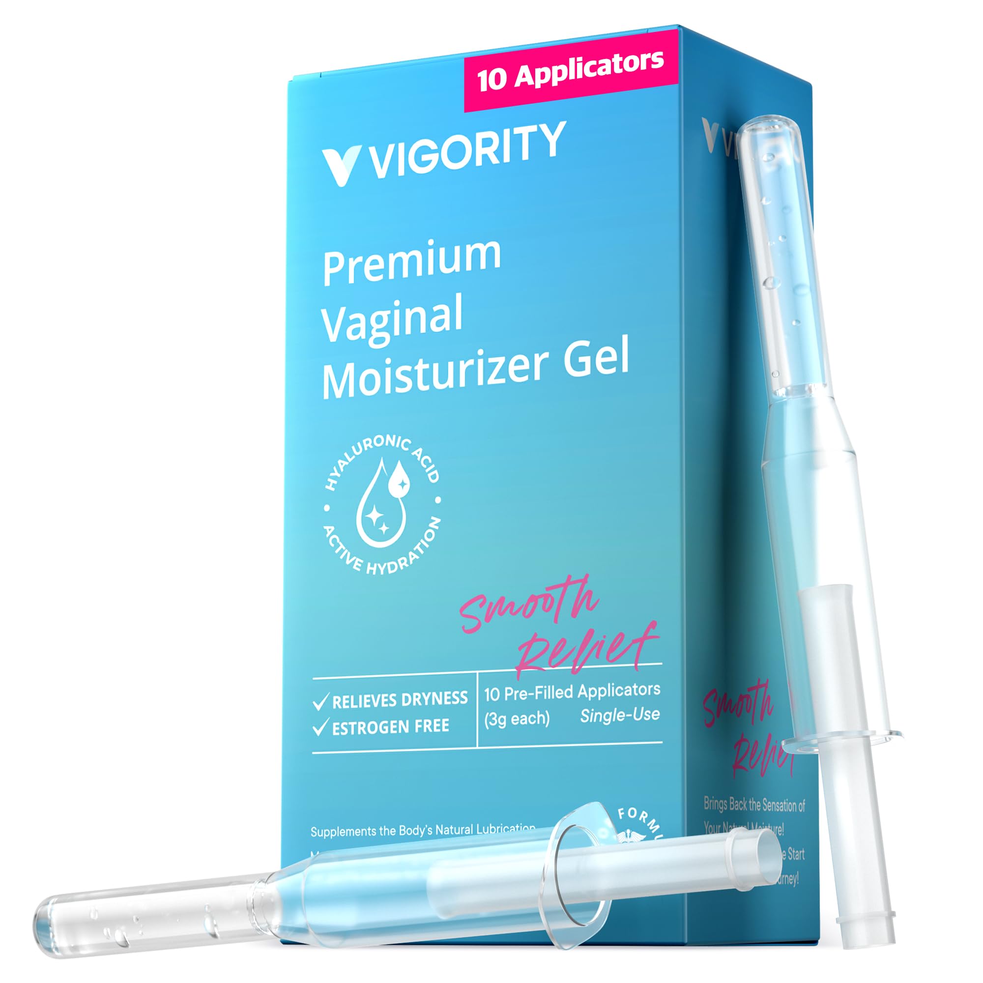 Vigority Vaginal Moisturizer Gel: Long Lasting Relief for Vaginal Dryness, Irritation & Intimate Discomfort with Hyaluronic Acid & Vitamin E – Hormone-Free Feminine Care – 10 Pre-Filled Applicators Vigority buy supplements canada