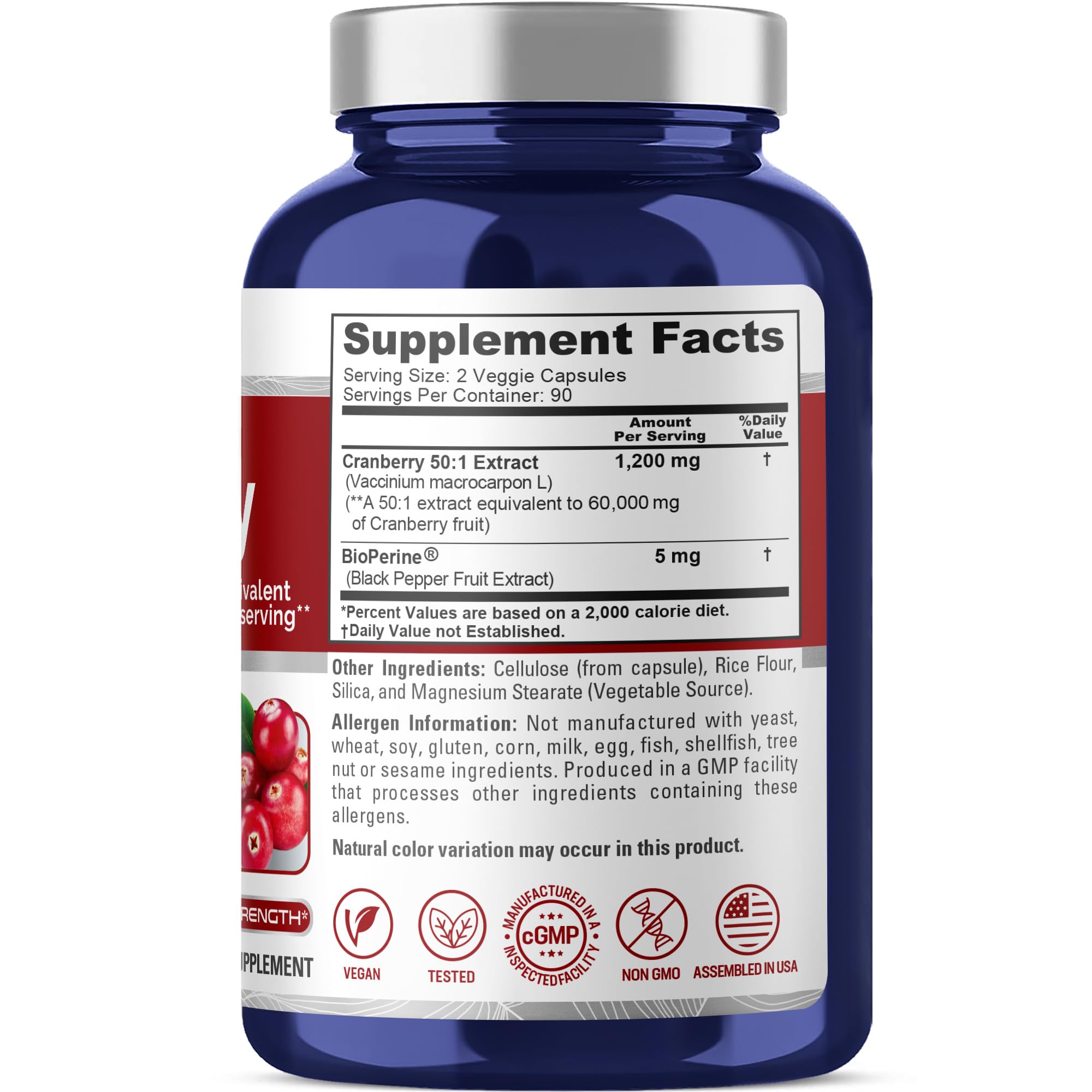 NusaPure Cranberry 60,000 mg 180 Veg Caps (Bioperine, Non-GMO, Vegan) NusaPure buy supplements canada