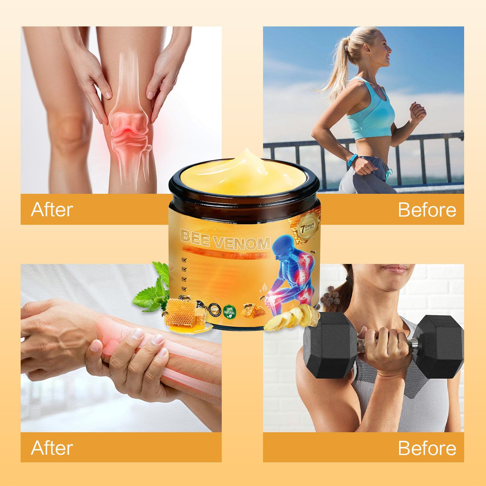2 Pcs Bee Venom Joint Treatment Cream, Throughout Release Joint Activities Muscle and Massage Relief Gel. Yaper buy supplements canada