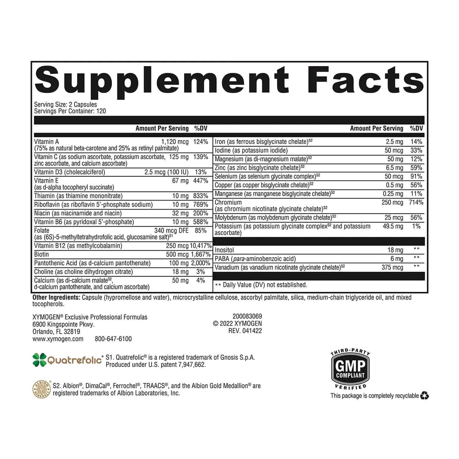 XYMOGEN ActivNutrients with Iron and Copper - Multivitamin Multimineral for Wellness, Immune, Energy and Mood Support XYMOGEN buy supplements canada