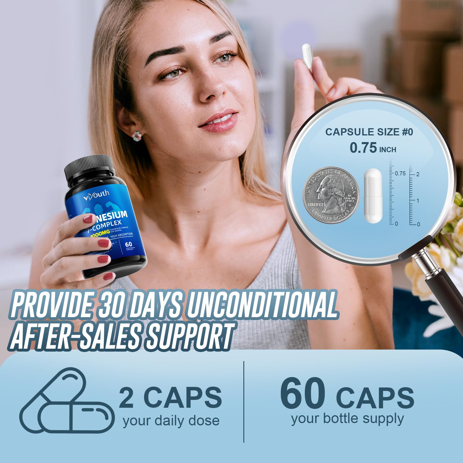 Magnesium 7 Complex Supplement Advanced with 7 Forms of Magnesium (Glycinate, Malate, Chelate, Aspartate, Orotate, Taurine, Citrate), Zinc, Vitamin D3 & Vitamin B6 VIYOUTH buy supplements canada