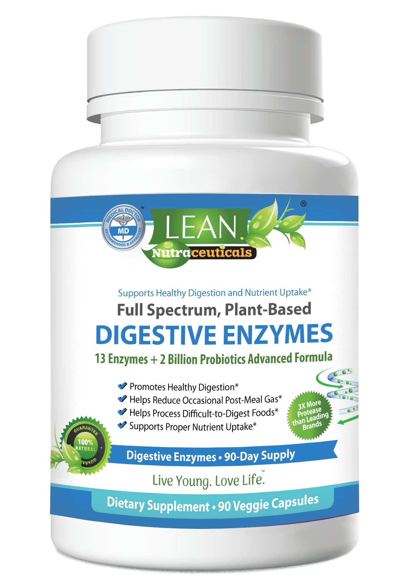 Digestive Enzymes with Probiotics, 90 Day Gut Health Supplement, 90 Cap LEAN Nutraceuticals buy supplements canada