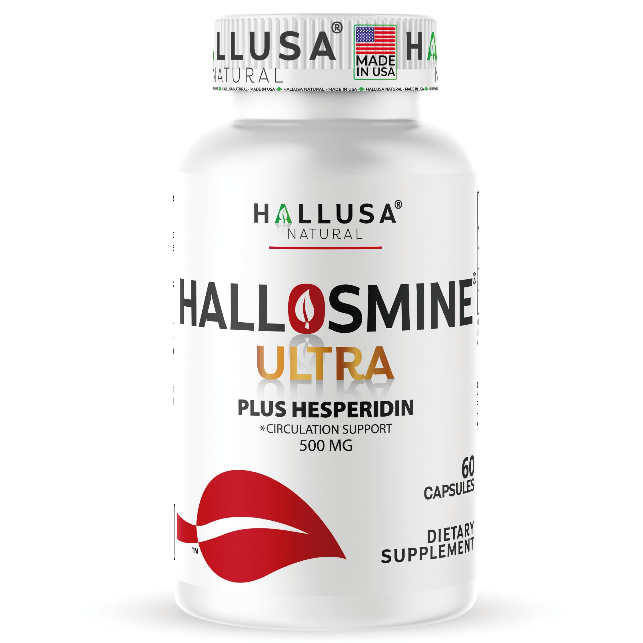Hallusa Natural Hallosmine Ultra Diosmin 500mg & Hesperidin 150mg – Heavy Legs, Swelling & Vein - Blood Circulation Supplements, 60 Caps Hallusa Natural buy supplements canada