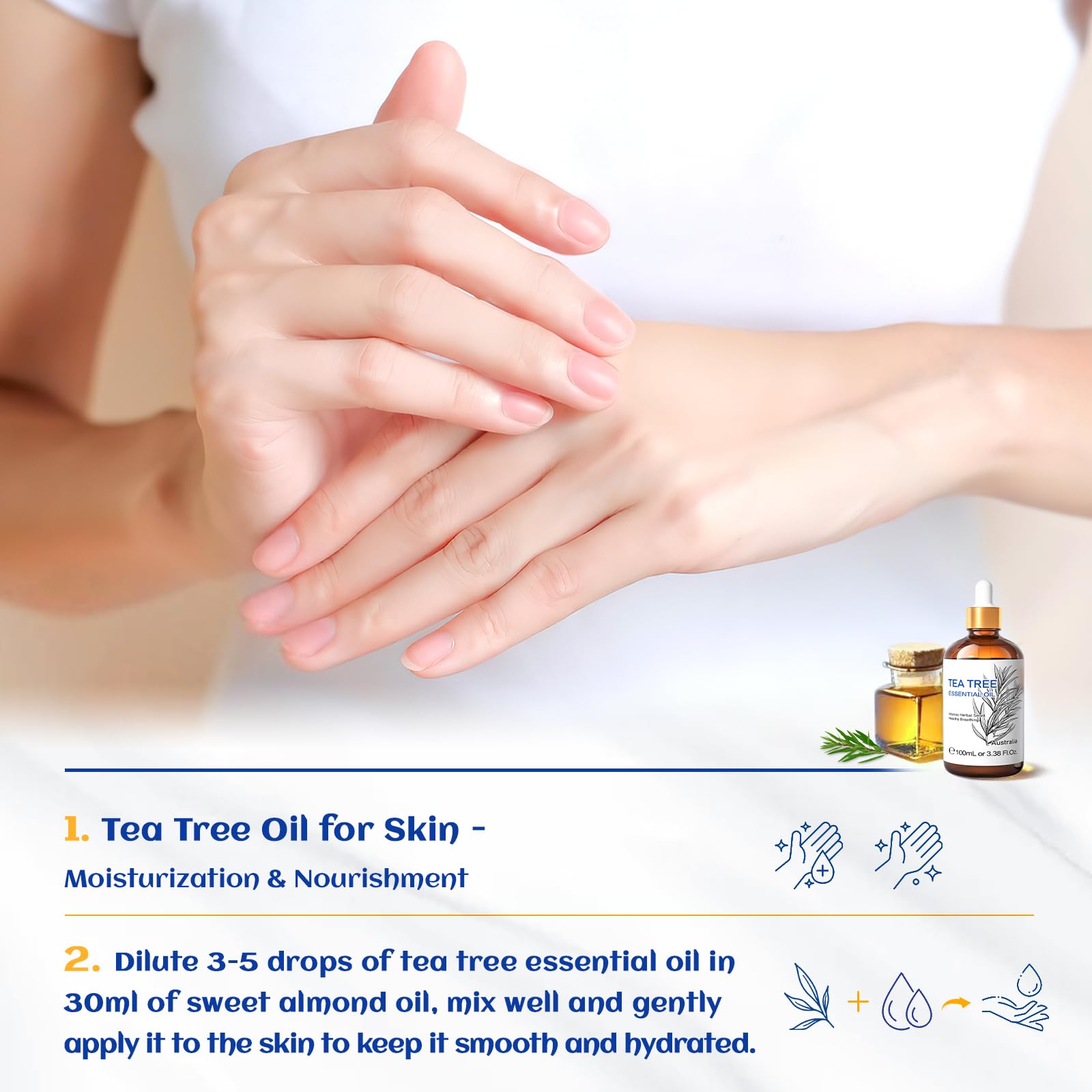 HIQILI Tea Tree Essential Oil (100 ML), 100% Pure for Toenail Fungus, Hair Damage HIQILI buy supplements canada