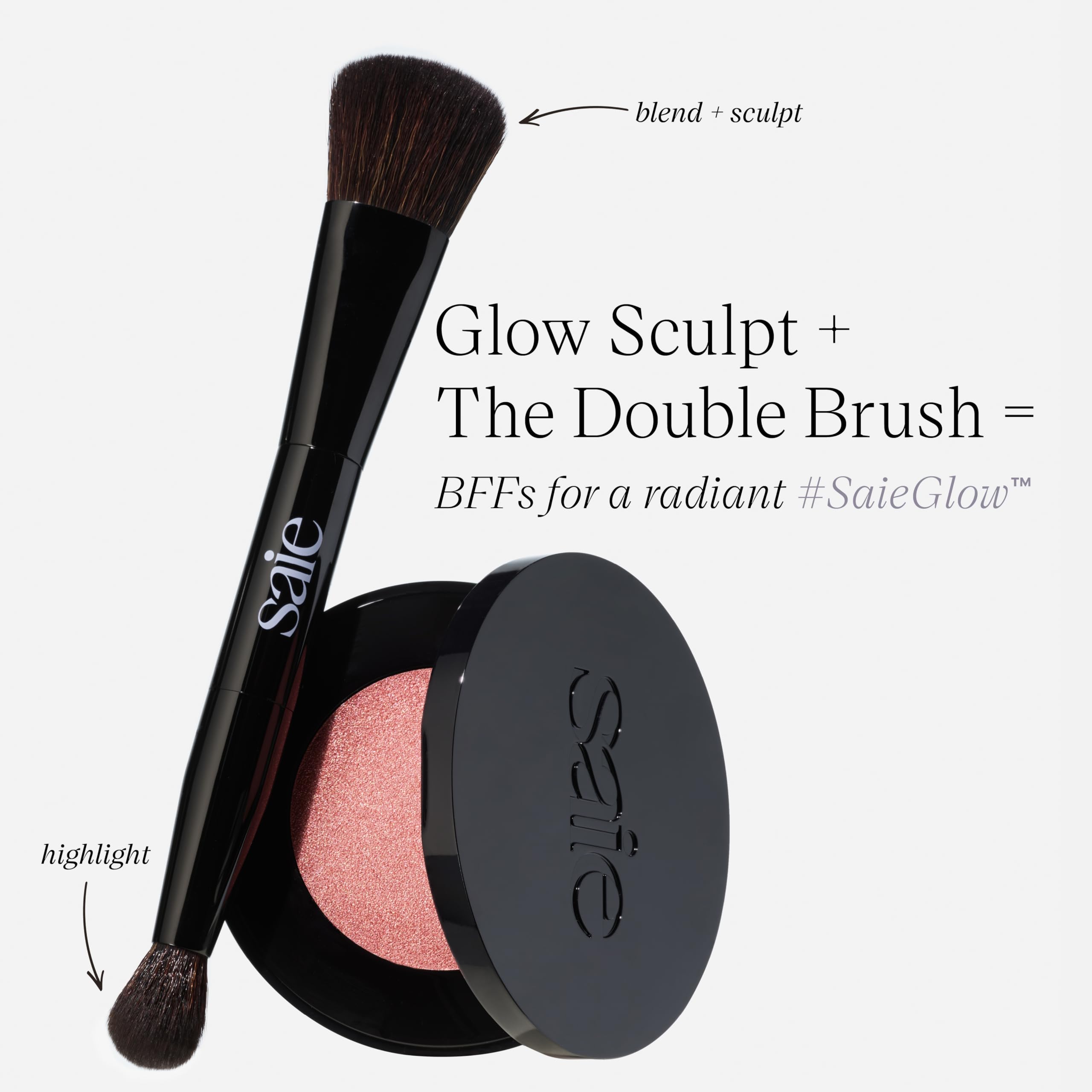 Saie Glow Sculpt Multi-Use Highlighter + Cream Blush - Lightweight Highlighter Makeup with Hyaluronic Acid + Micropearl for Radiant, Glowing Skin - Mauveglow (.02 oz) Saie buy supplements canada