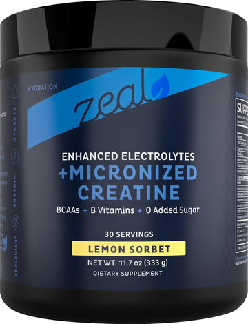 Zeal Naturals Creatine with Electrolytes & Brain Health Nootropics - 30 Servings | Women's Support for Energy, Strength, Focus, & Hydration with B Vitamins | Lemon Sorbet | Zero Sugar No Bloat Formula Zeal Naturals buy supplements canada