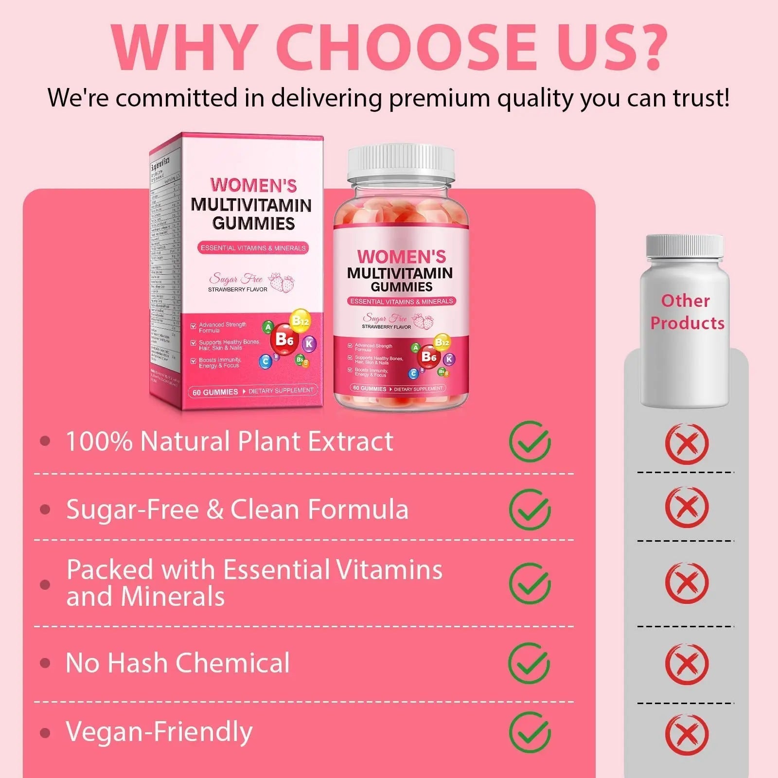 Women's Multivitamin Gummy, Vitamins A, C, D, E, K, B6, and B12 Womens Daily Multivitamin Gummy for Hair,Skin & Nails, Immune Energy Frovetani buy supplements canada