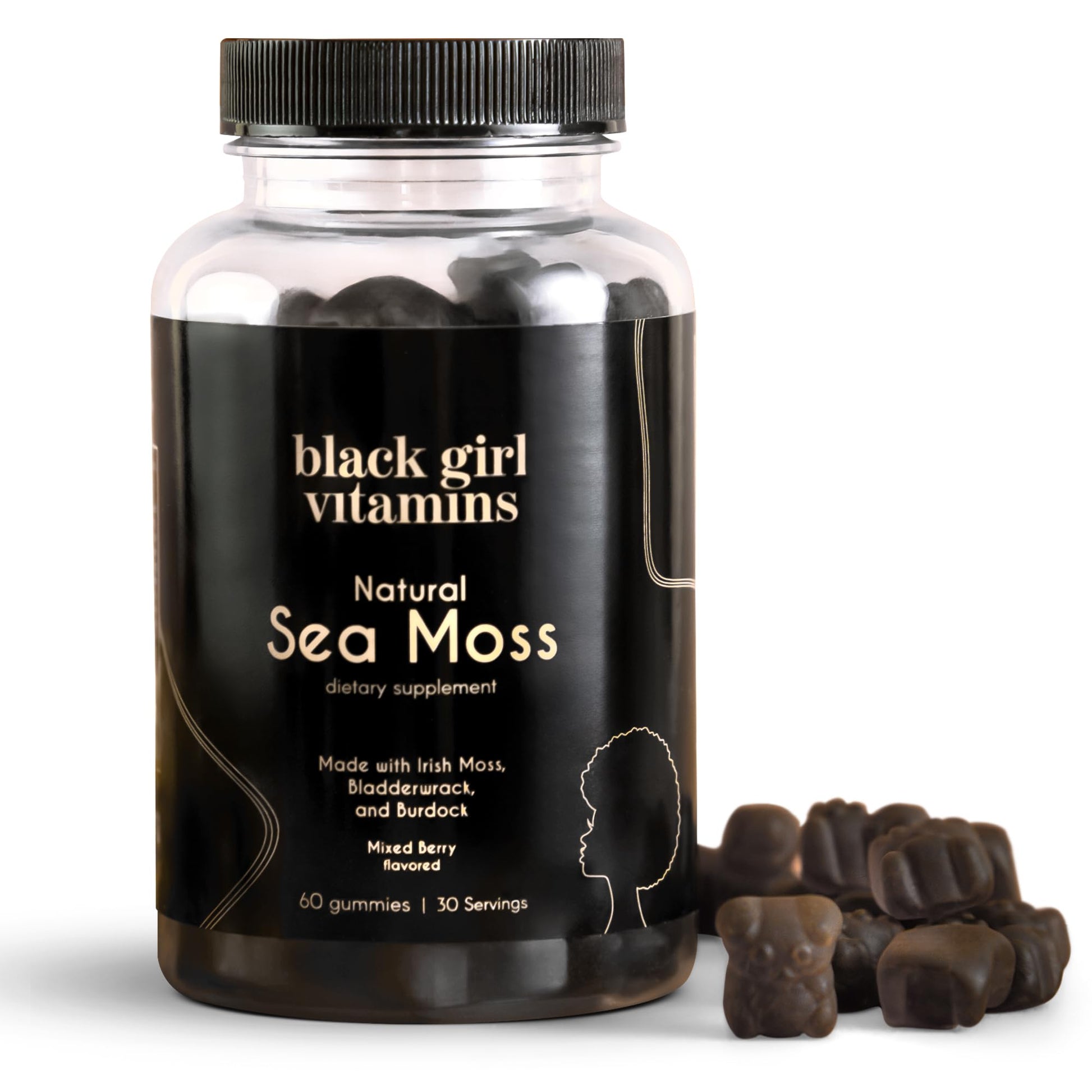 Black Girl Vitamins - Irish Sea Moss Gummies - SeaMoss + Bladderwrack & Burdock - 92 Minerals for Thyroid, Metabolism, and Immunity - Vegan Black Girl Vitamins buy supplements canada
