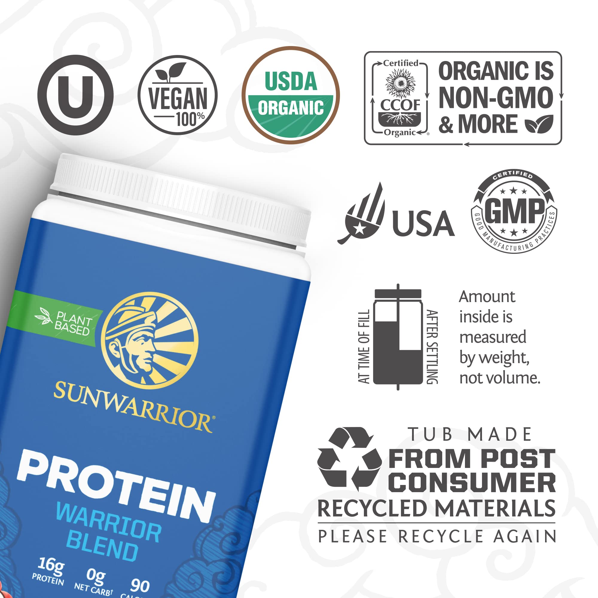 Vegan Protein Powder with BCAA | Organic Hemp Seed Protein Gluten Free Non-GMO Sunwarrior buy supplements canada