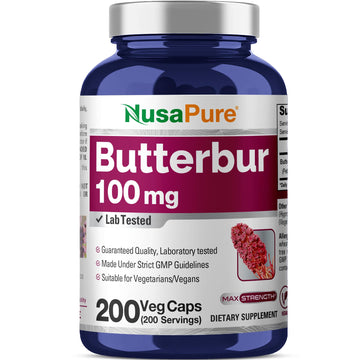 NusaPure Butterbur Extract 100mg per caps 200 Veggie Capsules (Non-GMO, Vegetarian, Vegan) NusaPure buy supplements canada