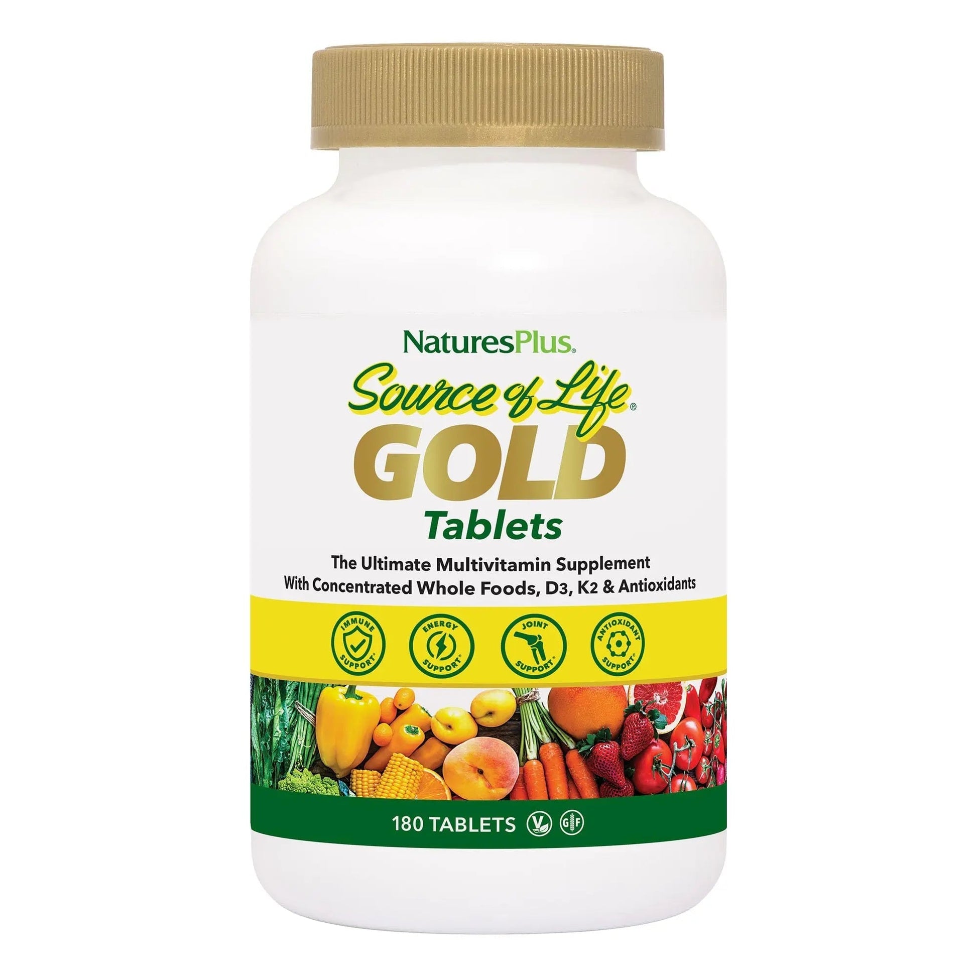 NaturesPlus Source of Life Gold Multivitamin - 180 Tablets - with Vitamins D3 & B12 - Blood, Bone & Immune Support - Vegetarian & Gluten Free - 60 Servings NaturesPlus buy supplements canada
