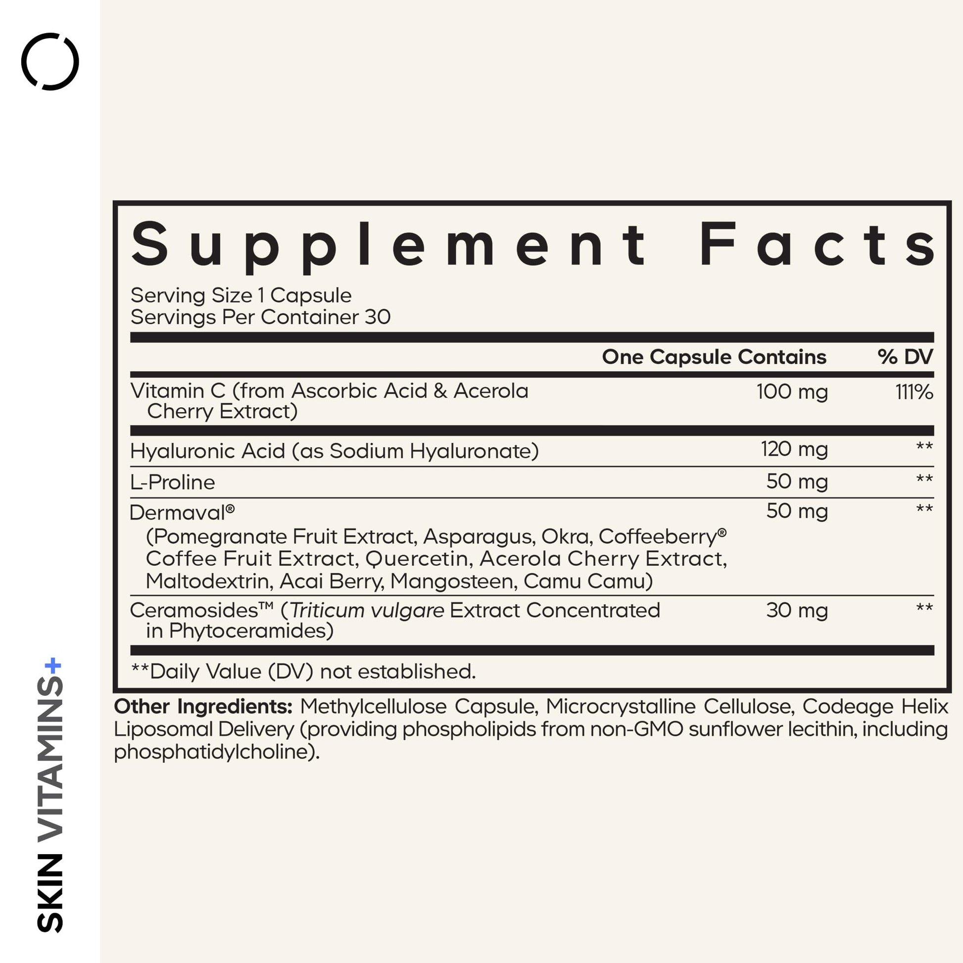 Codeage Skin Vitamins+ Supplement – Ceramosides, Dermaval, Hyaluronic Acid, Coffeeberry, Vitamin C – Skin Elasticity, Wrinkle & Moisture Support – Liposomal Delivery – Non-GMO, 30 Capsules Codeage buy supplements canada