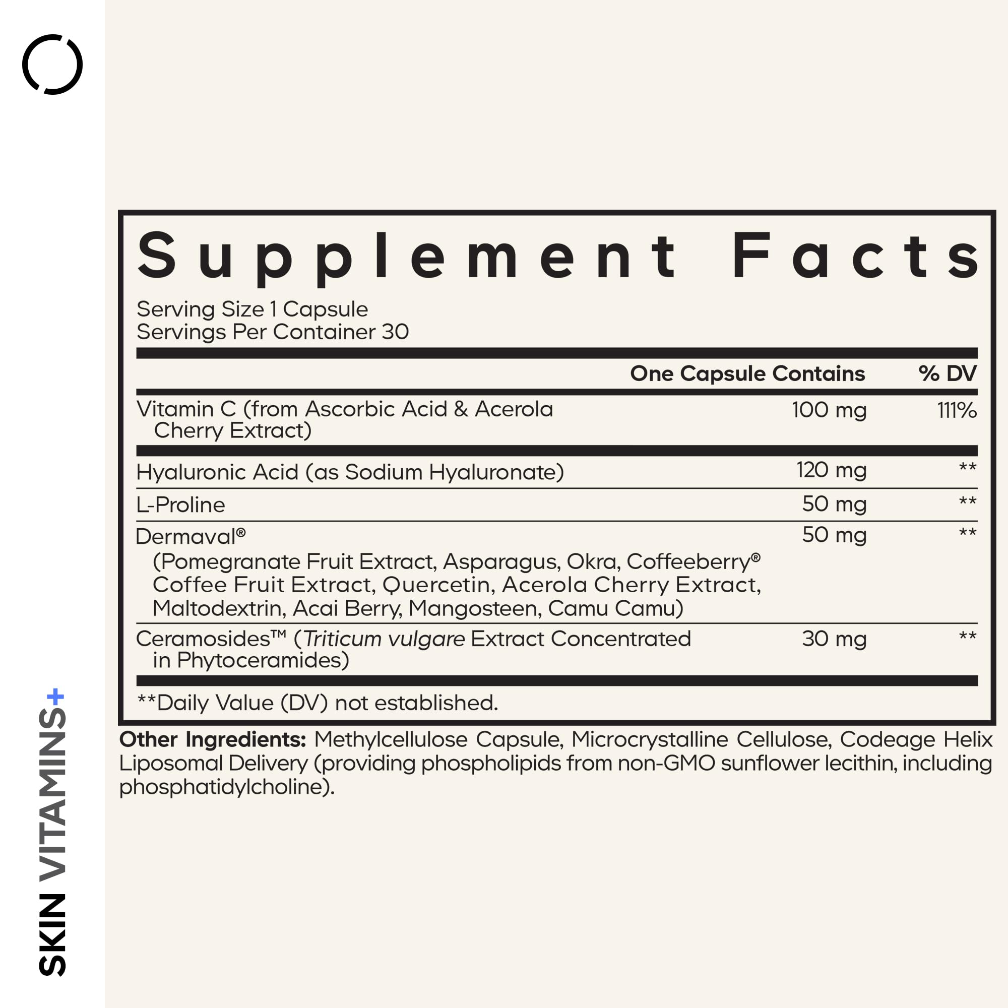 Codeage Skin Vitamins+ Supplement – Ceramosides, Dermaval, Hyaluronic Acid, Coffeeberry, Vitamin C – Skin Elasticity, Wrinkle & Moisture Support – Liposomal Delivery – Non-GMO, 30 Capsules Codeage buy supplements canada