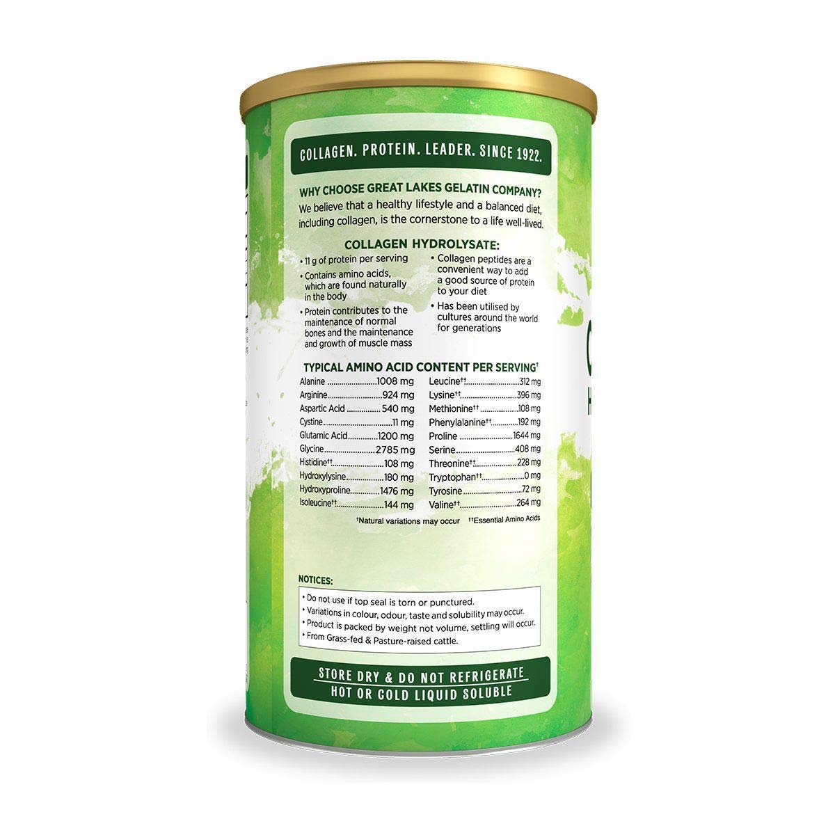 Great Lakes Gelatin Collagen Hydrolysate, Grass-Fed Bovine Hydrolysed Collagen Peptides Protein Great Lakes Gelatin buy supplements canada