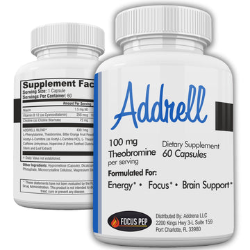 Focus Pep Addrell Energy Stimulant Pills- Natural Nootropic Brain Supplement Alternative Pill & Study Supplements Substitute to Elevate Mental Clarity for Women & Men OTC- 60 Mind Booster Capsules Focus Pep buy supplements canada