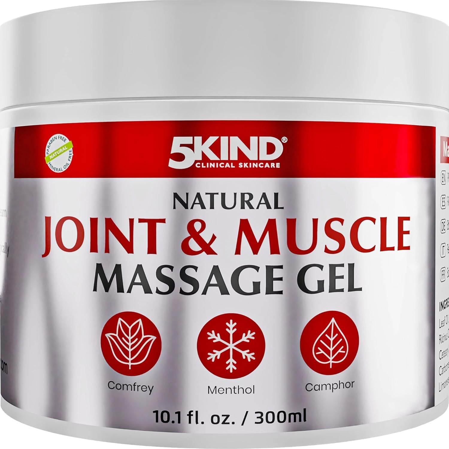 Natural Joint & Musccle Therapy Gel 10.1 Fl Oz- Calendula Cream with Camphor, Comfrey & Menthol - High Strength Revitalising Muscle Rub- Joint Gel for Muscles, Back, Knees, Neck & Shoulders 5Kind 5kind clinical skincare buy supplements canada