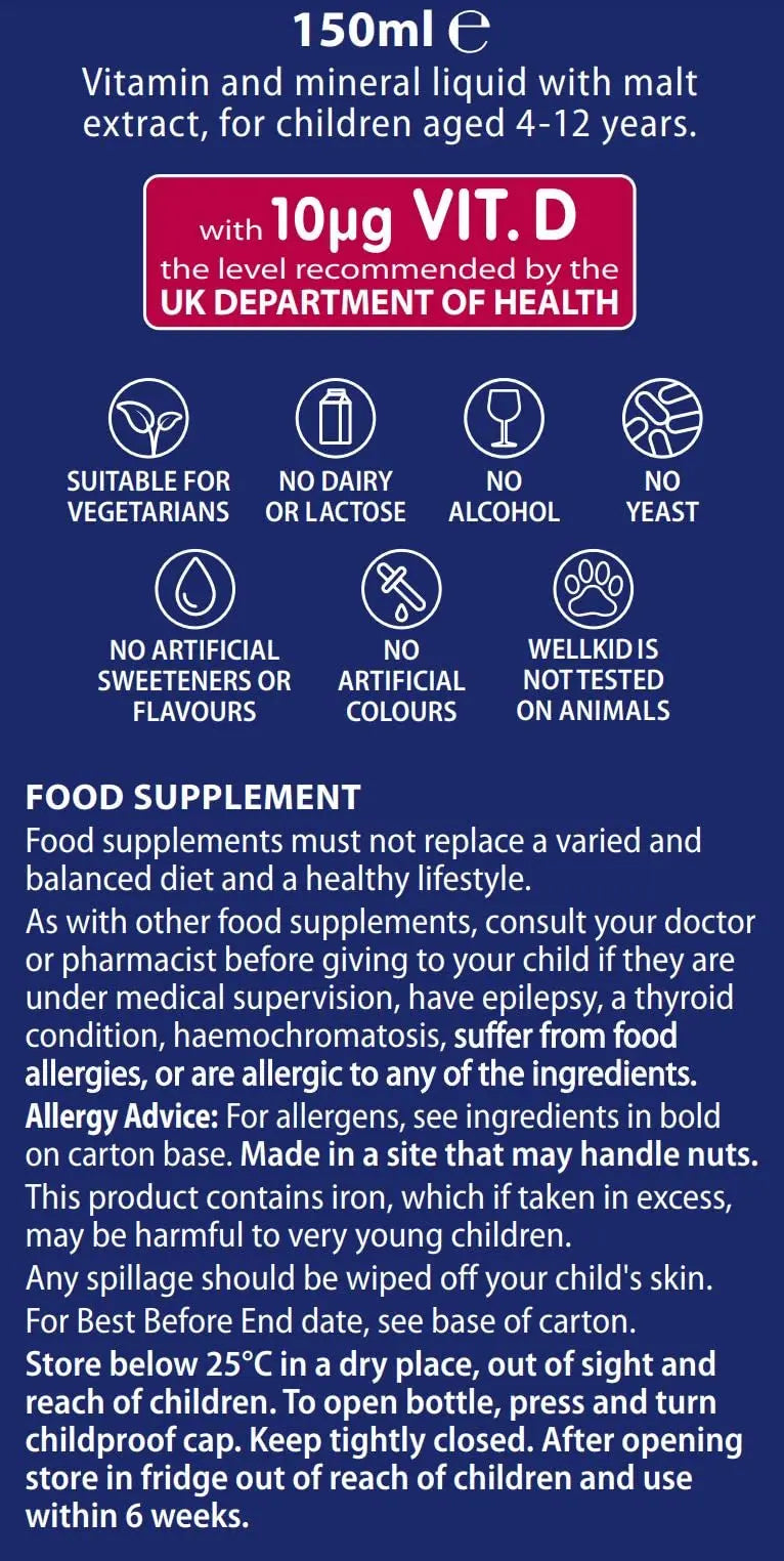 Wellkid by Vitabiotics Multi-Vitamin Liquid 150ml Wellkid buy supplements canada