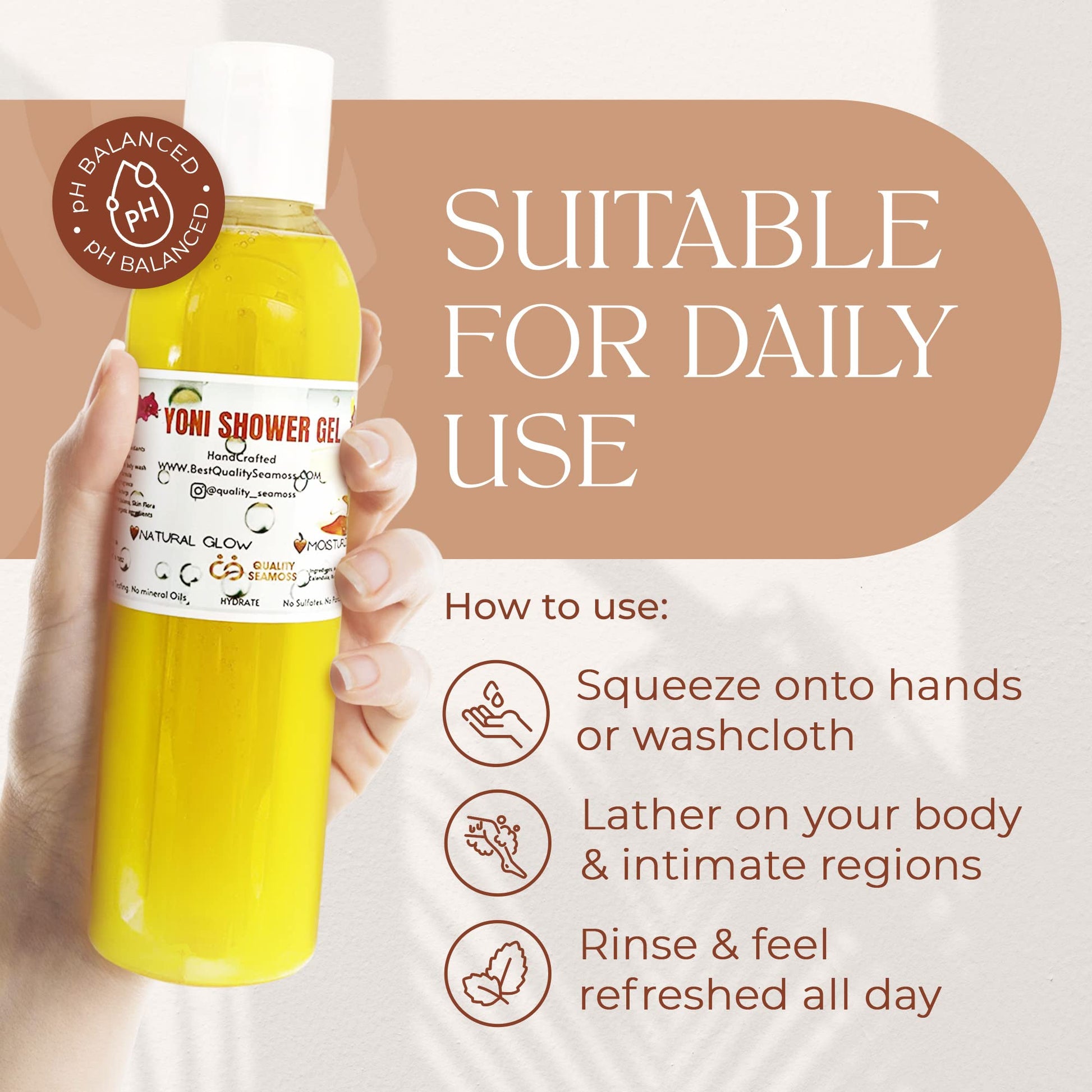 Ph Balance Feminine Wash - Vee Health & Yoni Wash Shower Gel- Use with Yoni Oil. Moisturizing Calendula Quality Seamoss and Yoni Oil buy supplements canada