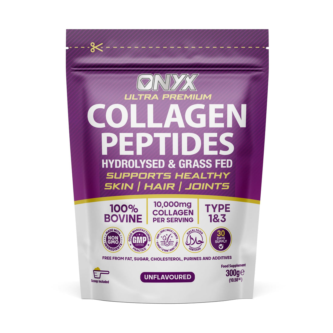 Premium Collagen Powder 300g Hydrolysed Bovine Collagen Peptides Powder ONYX INGREDIENTS 101 buy supplements canada