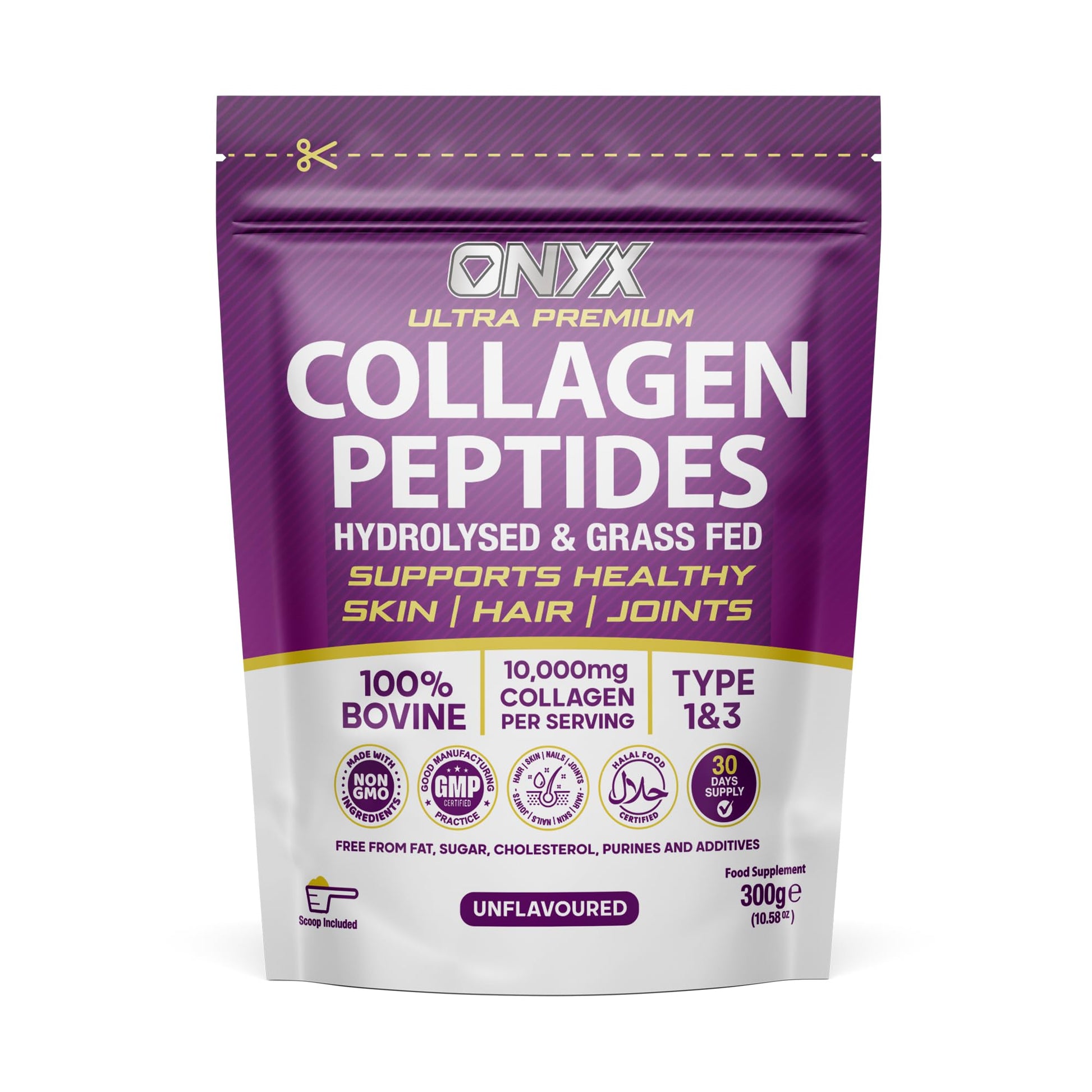 Premium Collagen Powder 300g Hydrolysed Bovine Collagen Peptides Powder ONYX INGREDIENTS 101 buy supplements canada