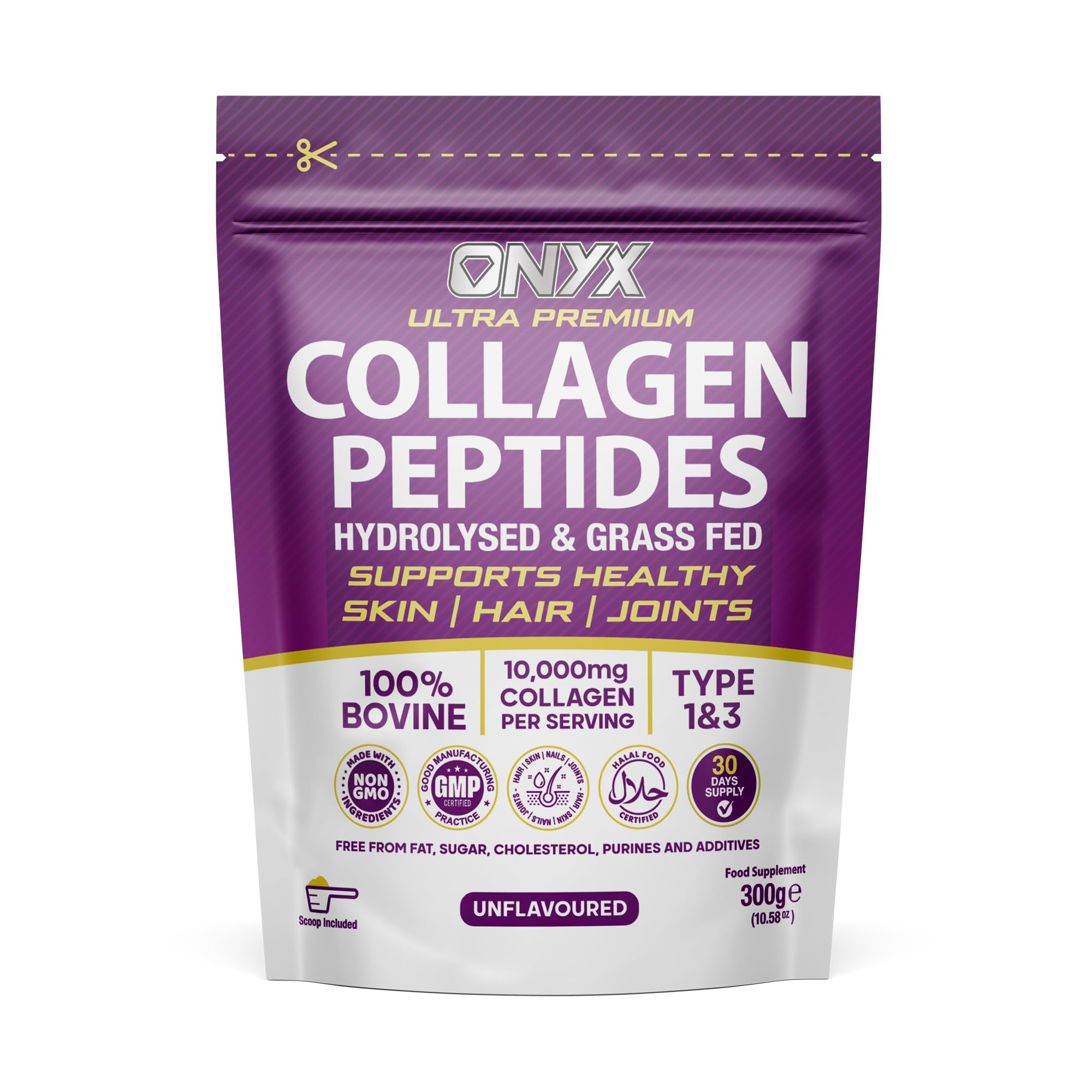 Premium Collagen Powder 300g Hydrolysed Bovine Collagen Peptides Powder ONYX INGREDIENTS 101 buy supplements canada