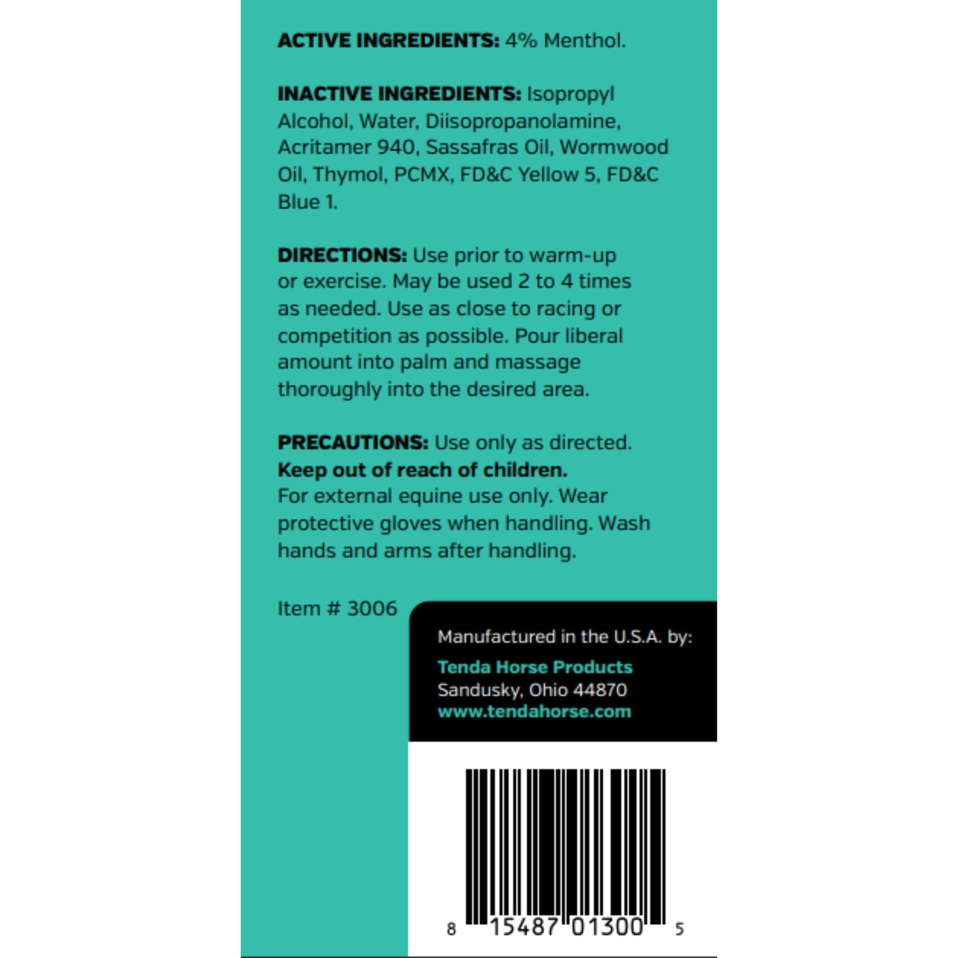 Tenda Liniment Gel - Designed to Provide Temporary Soothing, Relief for Sore and Stiff Muscles Tenda Horse Products buy supplements canada