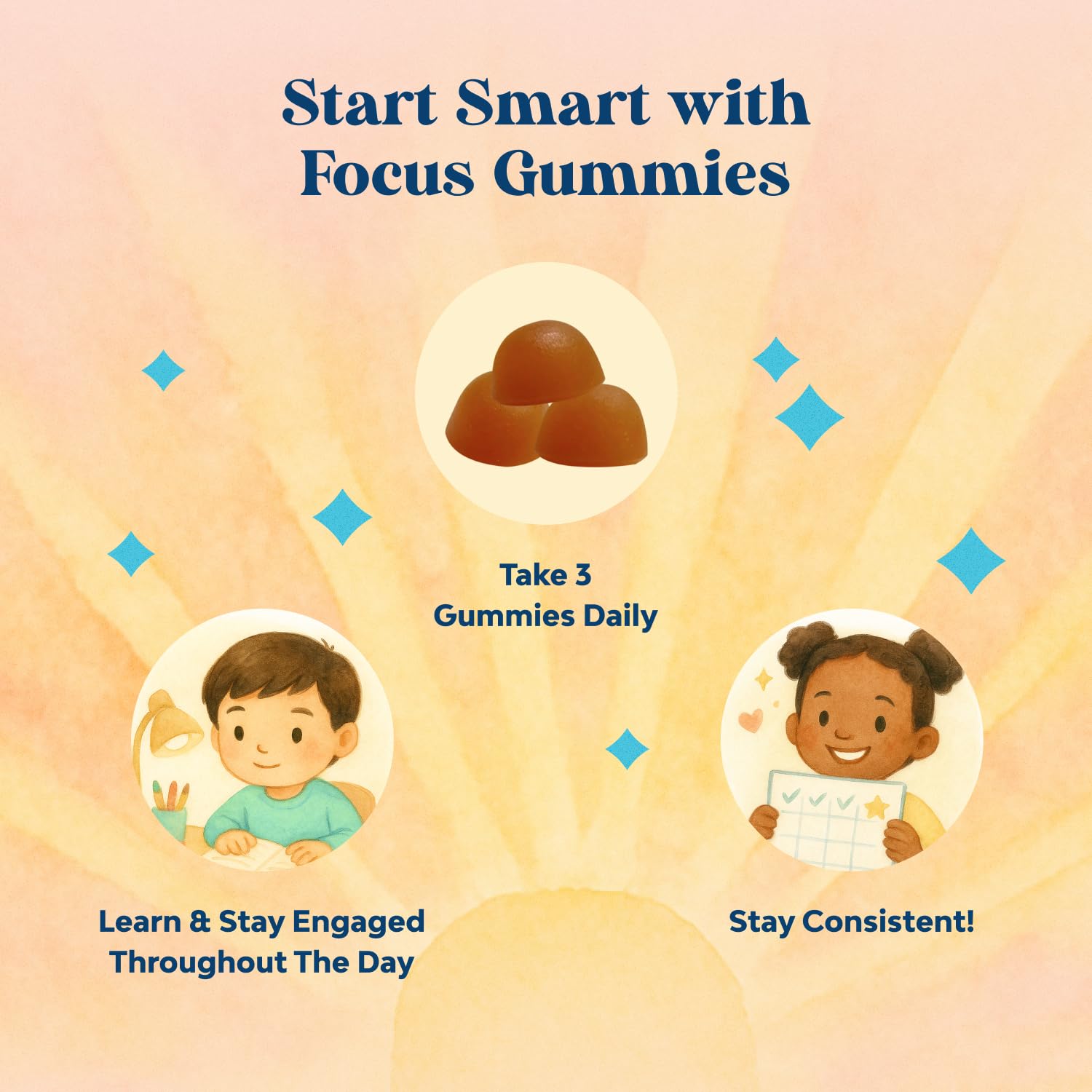 Kids Focus Gummies - Nootropics Brain Support Supplement for Kids with Green Tea Extract, B6 & B12 Vitamins for Memory and Brain Focus - Herbal Concentration Chews for Children - 90 Count Natures Craft buy supplements canada
