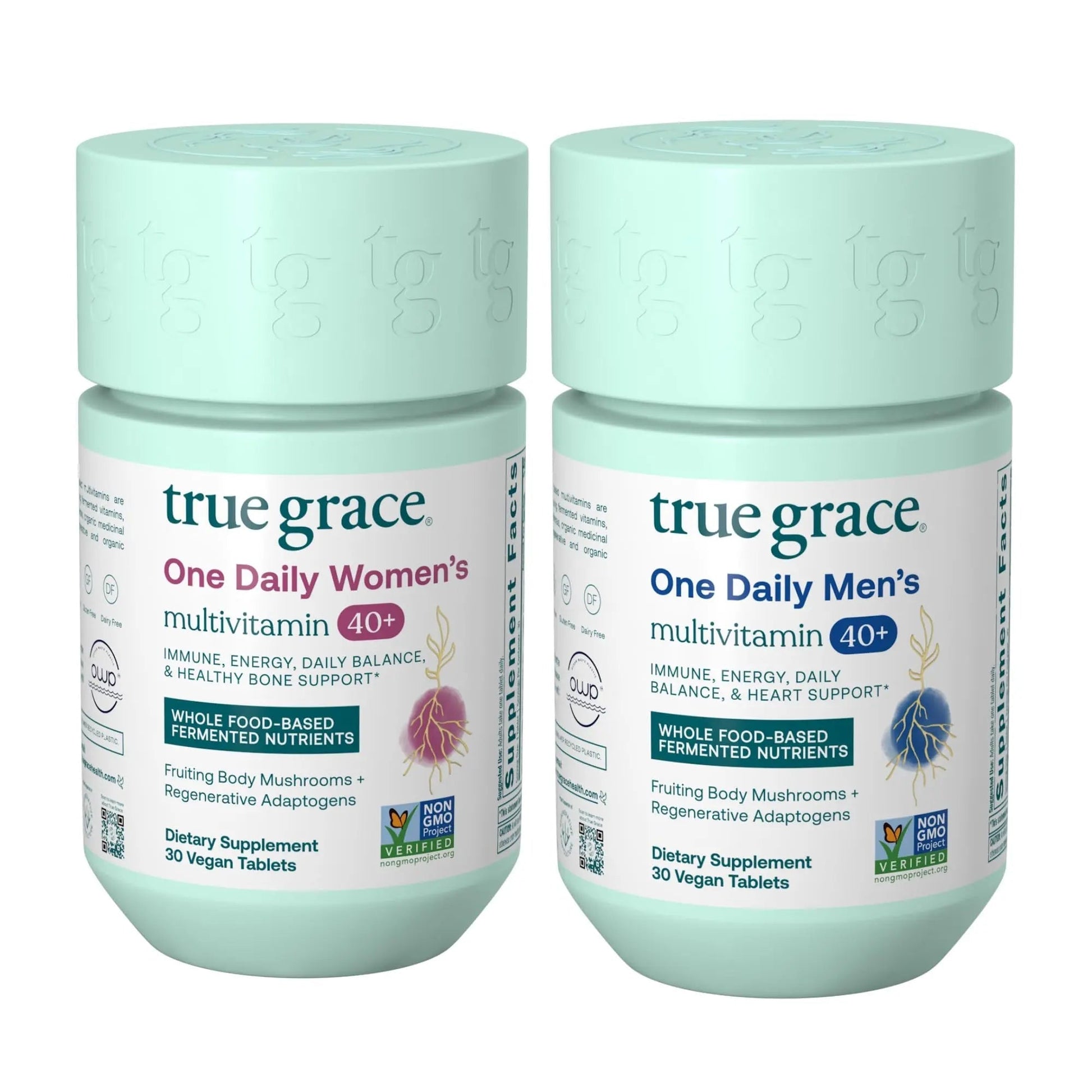 True Grace One Daily Men's Multivitamin 40+ (30 Vegan Tablets) + One Daily Women’s Multivitamin 40+ (30 Vegan Tablets) True Grace buy supplements canada