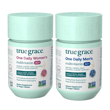 True Grace One Daily Men's Multivitamin 40+ (30 Vegan Tablets) + One Daily Women’s Multivitamin 40+ (30 Vegan Tablets) True Grace buy supplements canada