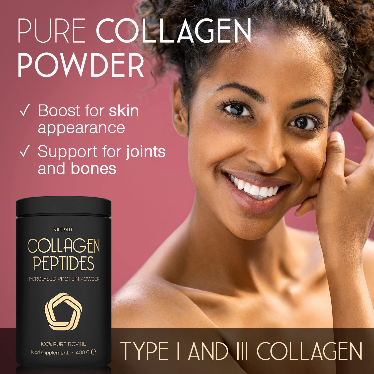 Premium Collagen Powder - Collagen Supplements for Women & Men - Pure Bovine Collagen Peptides 400g SuperSelf buy supplements canada