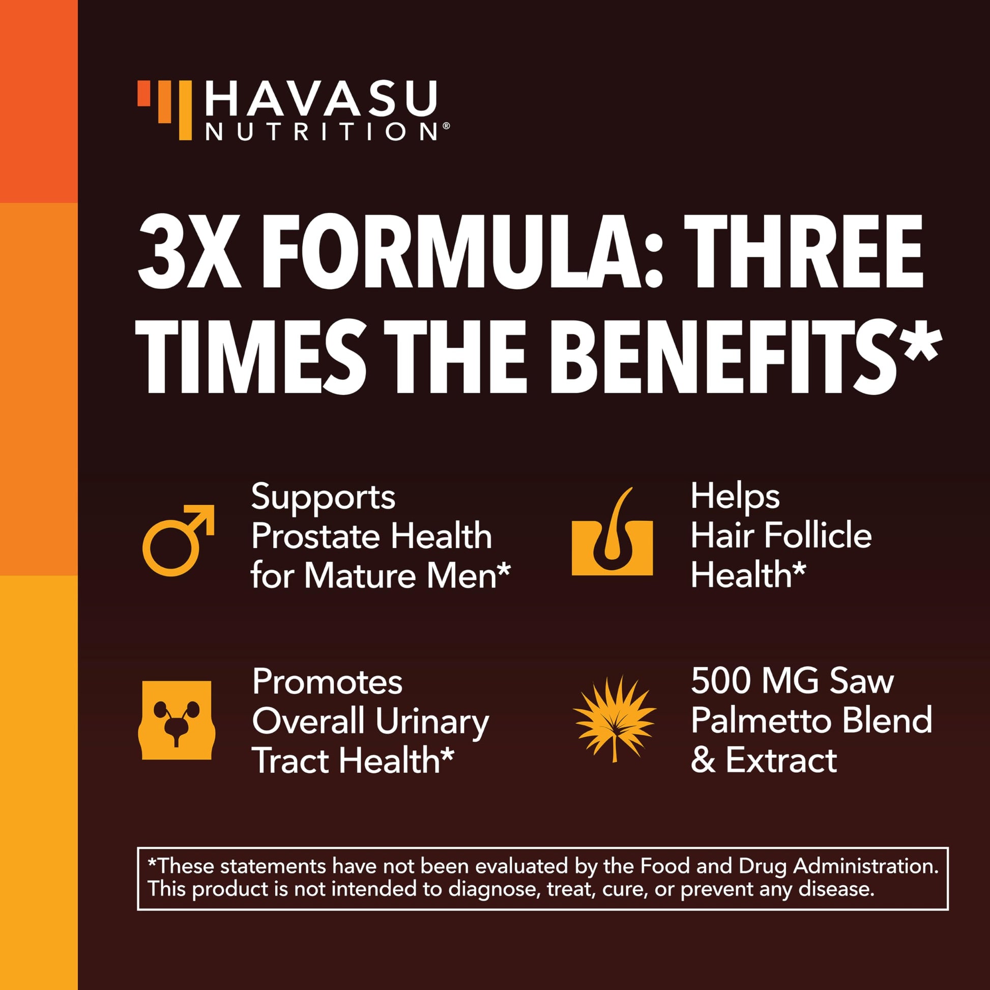 Saw Palmetto Supplement with Stinging Nettle and Pumpkin Seed Extract - Advanced 3X Formula - DHT Blocker Urinary Health and Prostate Support for Mens Health HAVASU NUTRITION buy supplements canada