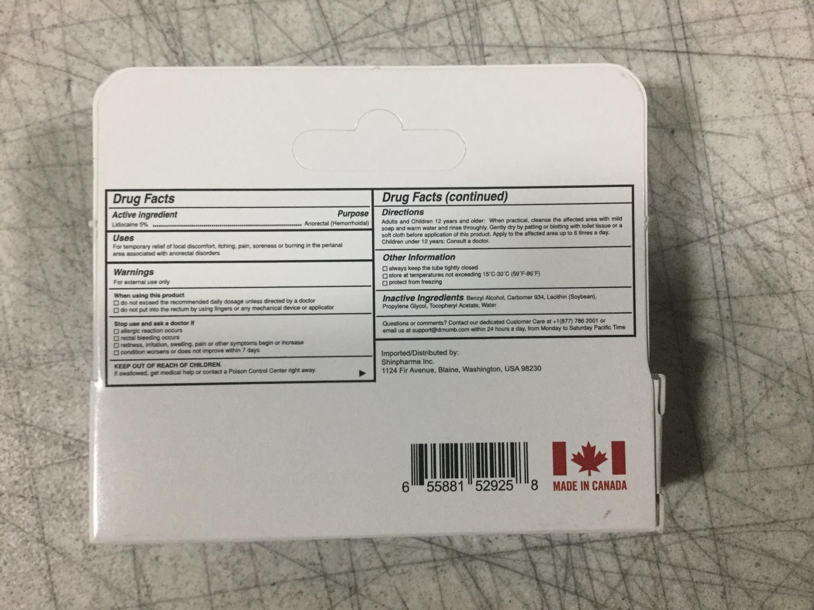 Dr. Numb 5% Lidocaine Numbing Cream, Nonprescription Maximum Strength Topical Anesthetic Cream - Temporary Relief of Pain, Itch, Discomfort for Hemorrhoid and Anorectal Uses - 10g Pack of 1 Dr. Numb buy supplements canada