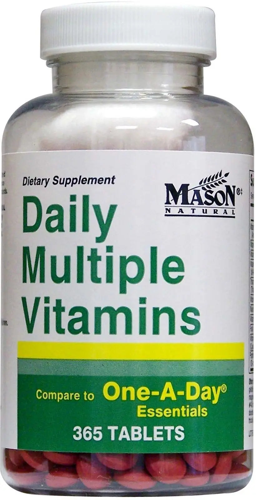 Daily Multiple Vitamins Compare to One A Day Essentials Multivitamin Multimineral Supplement 365 Tablets per Bottle Pack of 2 Total 730 Tablets MASON NATURAL buy supplements canada