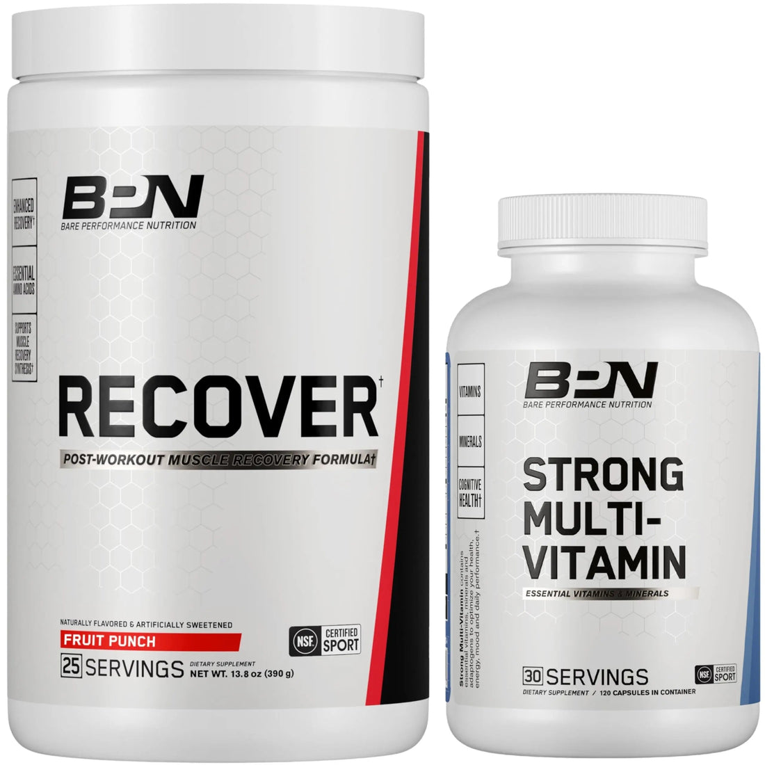 BARE PERFORMANCE NUTRITION BPN Strong Multi-Vitamin 30 Day Supply + Recover Post-Workout Muscle Recovery Drink Mix BARE PERFORMANCE NUTRITION buy supplements canada