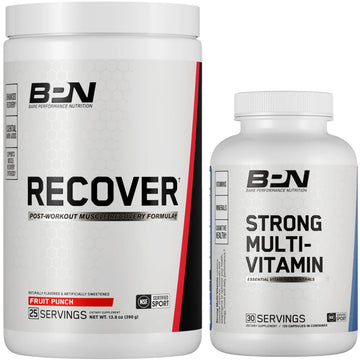 BARE PERFORMANCE NUTRITION BPN Strong Multi-Vitamin 30 Day Supply + Recover Post-Workout Muscle Recovery Drink Mix BARE PERFORMANCE NUTRITION buy supplements canada