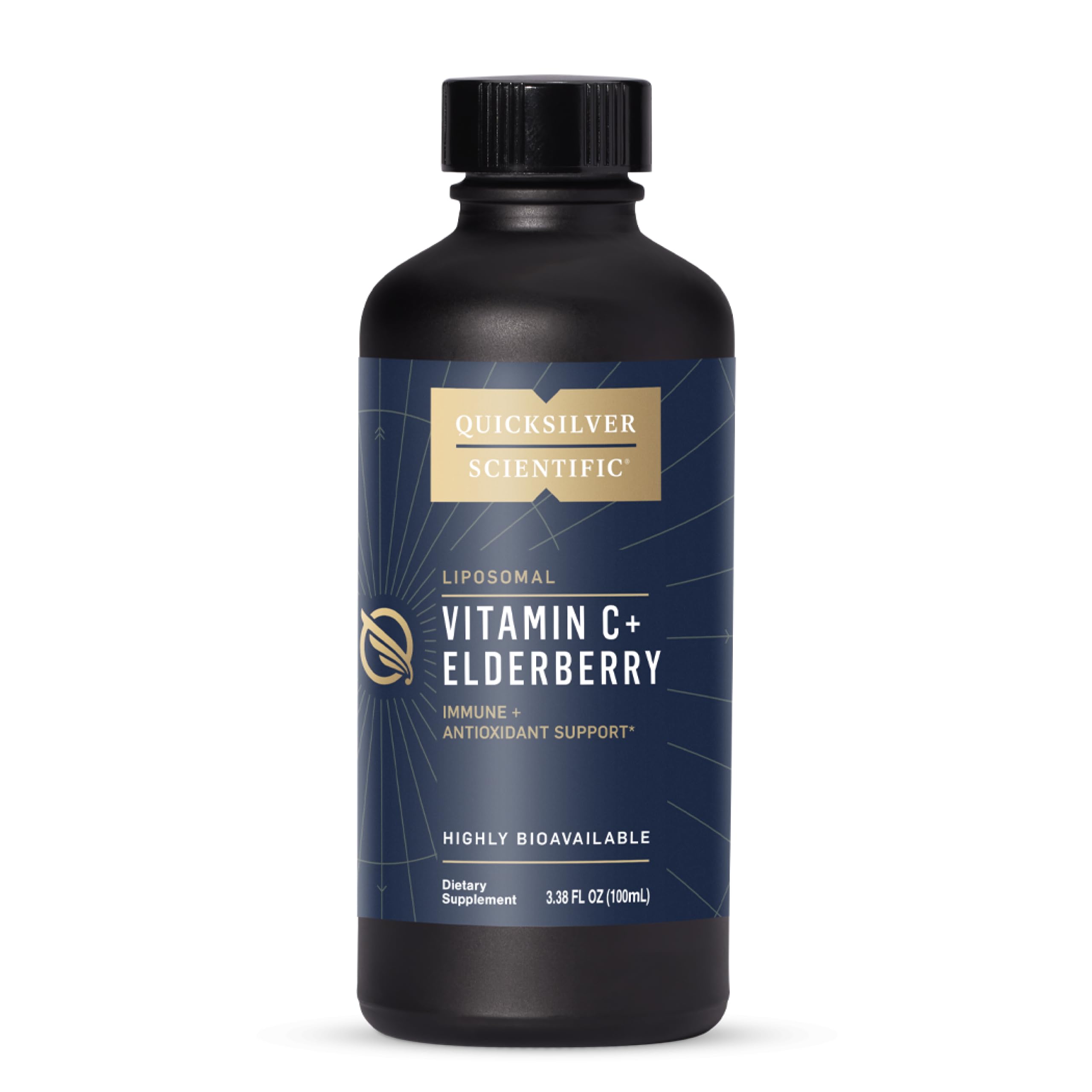Quicksilver Scientific Liposomal Vitamin C + Elderberry - 1000mg with Superior Absorption Technology & Tocotrienols - Antioxidant & Immune Support Tonic (100ml), 1 Item Quicksilver Scientific buy supplements canada