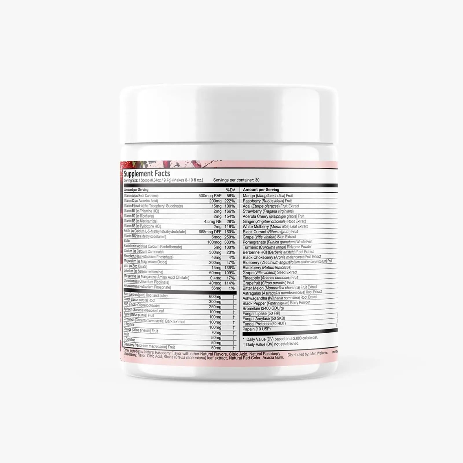 Mett Wellness Superfood REDS | 10.72 oz | With Vitamins A, C & E | Helps Maintain Nitric Oxide Levels | Supports Daily Wellness Mett Wellness buy supplements canada