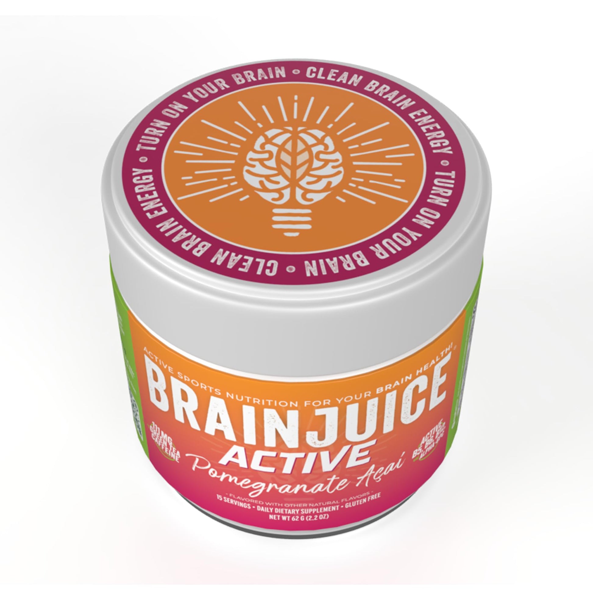 BrainJuice Nootropics Brain Support Supplement, Gluten Free Powder for Energy and Focus, Pre Workout w/Alpha GPC, Vitamin B & Organic Green Tea Extract Caffeine, Active Pomegranate Acai, 15 Servings BrainJuice buy supplements canada