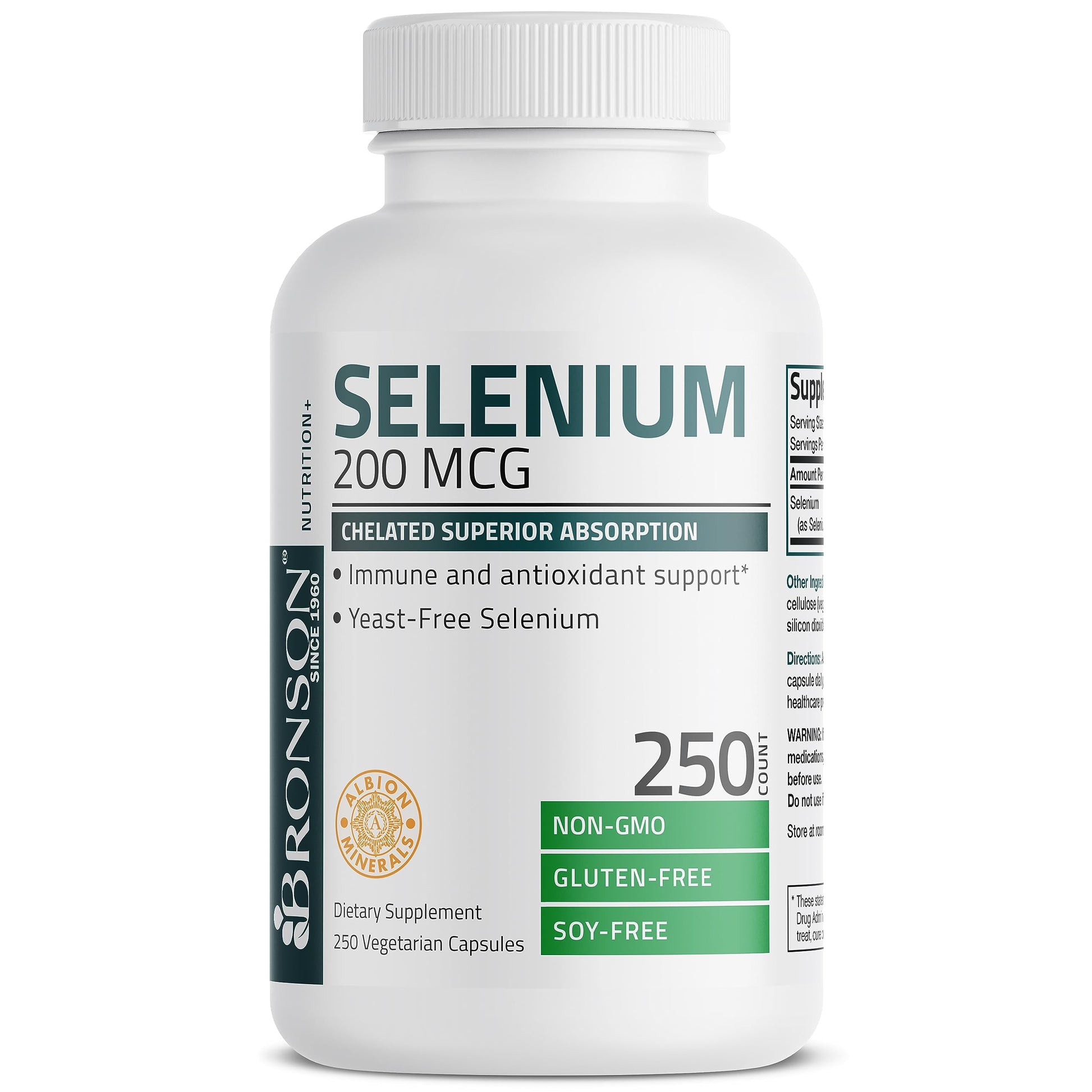 Bronson Selenium 200 mcg – Yeast Free Chelated Amino Acid Complex - Essential Trace Mineral with Superior Absorption Bronson buy supplements canada