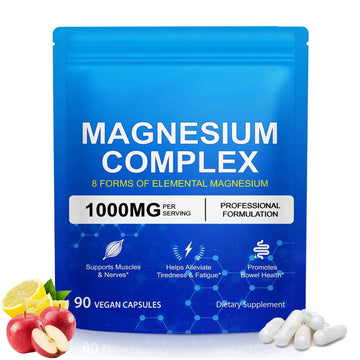 8-in-1 Magnesium Complex 90 Capsules, 1000mg with Magnesium Glycinate, Citrate, Malate, Taurate, Easy Absorption for Health, Energy, Non-GMO, Vegan ITSDAWN buy supplements canada