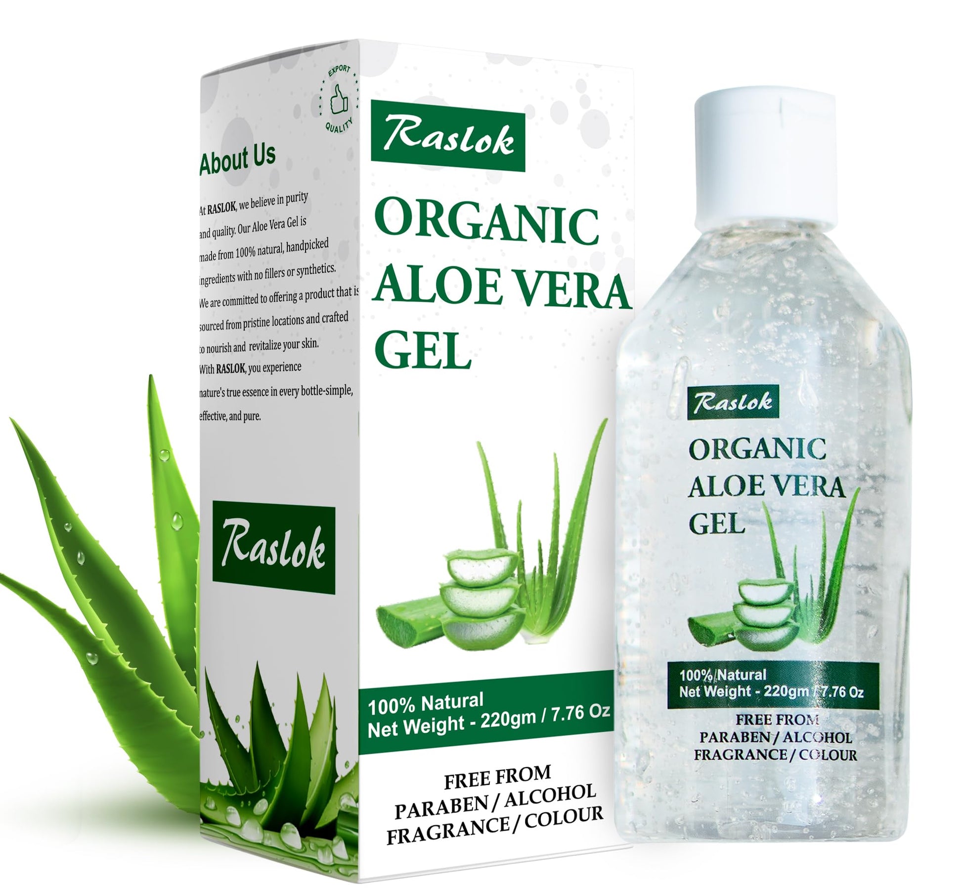 Raslok Aloe Vera Gel | 99% Pure Natural Aloe Gel For Moisturizing Face Skin & Hair Care,Durable Moisturizing Hydrating Soothing, Non-Sticky (7.7 OZ) Raslok buy supplements canada