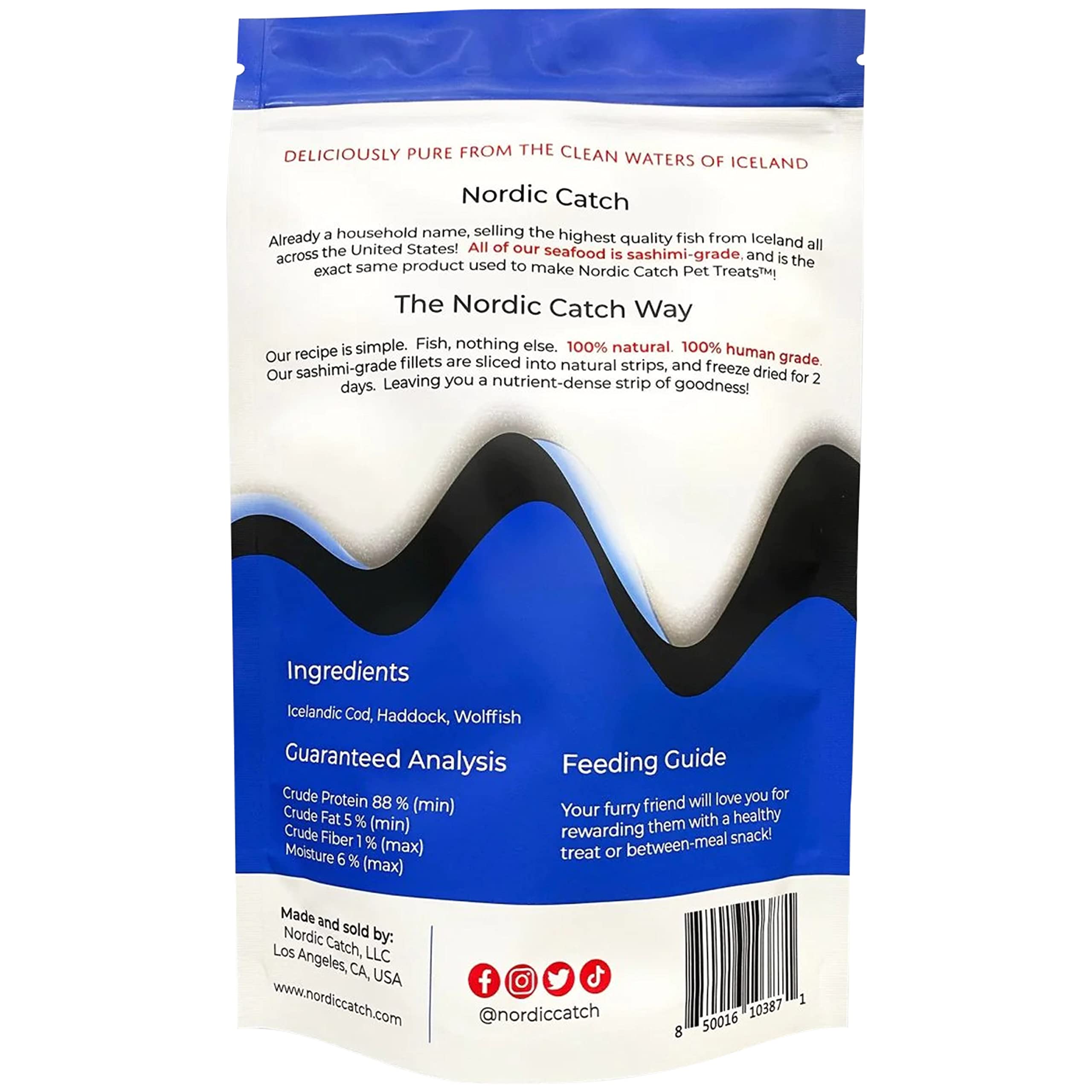 Nordic Catch Freeze Dried Fish Pet Treats from Iceland - Pure, All Natural Seafood Snacks for Dogs, Cats and Other Pets - Human Safe Ingredients, Made from Sashimi Grade Seafood - White Fish Nordic Catch buy supplements canada