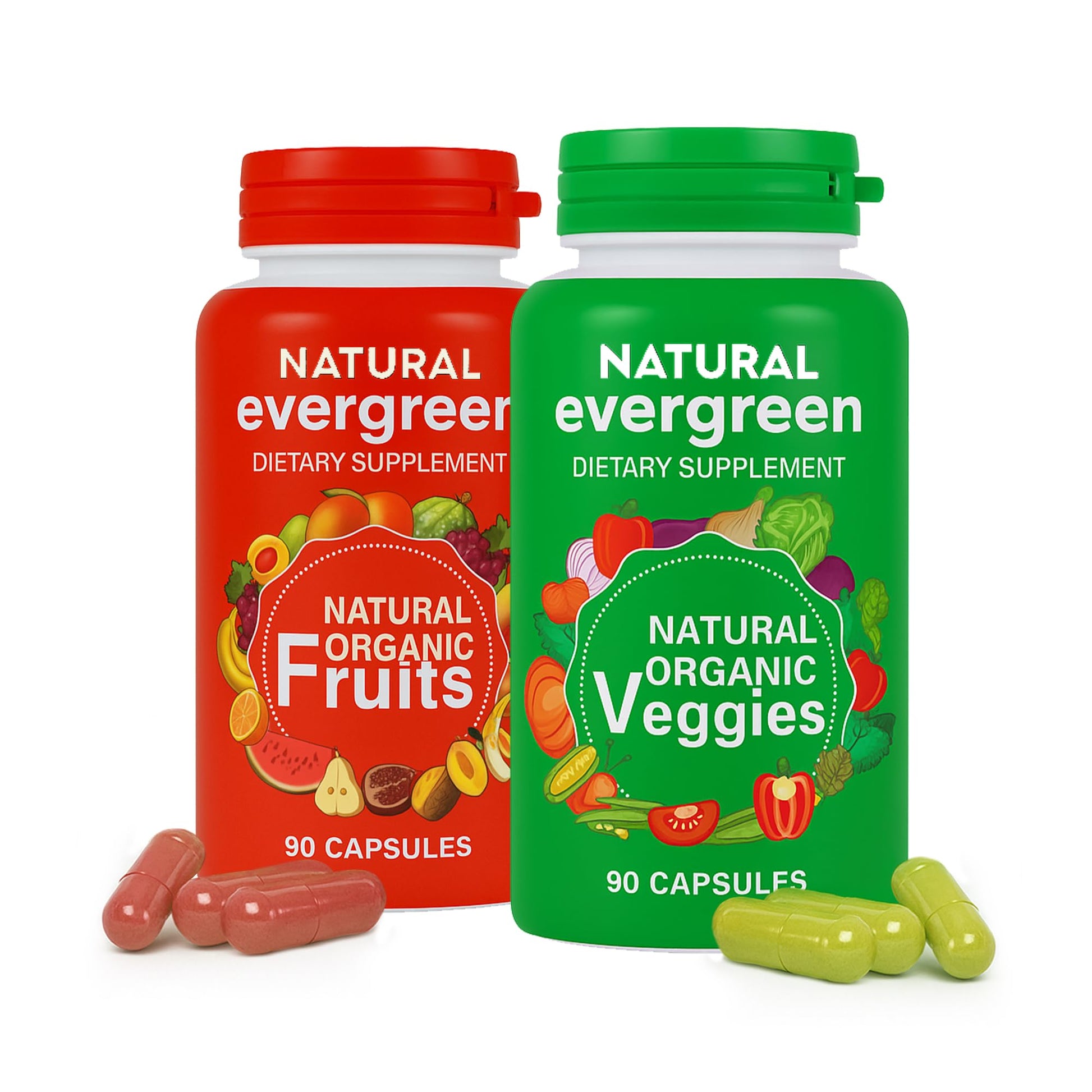 Fruit and Veggies Supplement – 100% Natural Super Greens Blend with Fruits & Vegetables | Veggie Capsules for Adults & Kids | Daily Nutrient Support Packed with Natural Vitamins & Minerals Natural Evergreen buy supplements canada