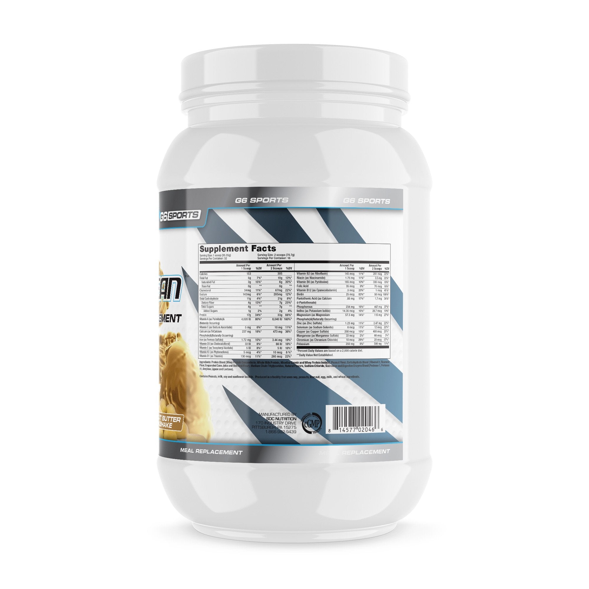 G6 Sports Nutrition Super-Lean Deluxe Meal Replacement (32g Protein, 7g Fiber, 25 Added G6 Sports buy supplements canada